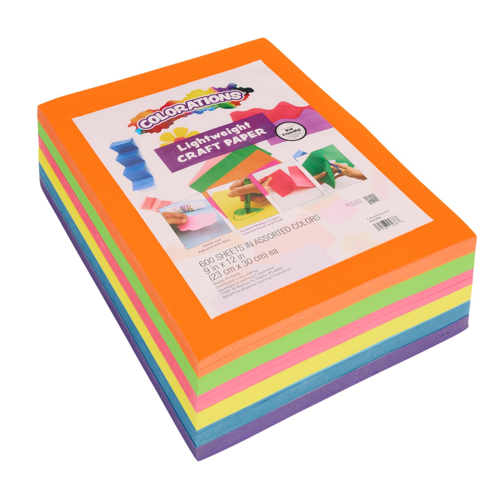 Colorations Papier kraft léger fluo – 600 feuilles