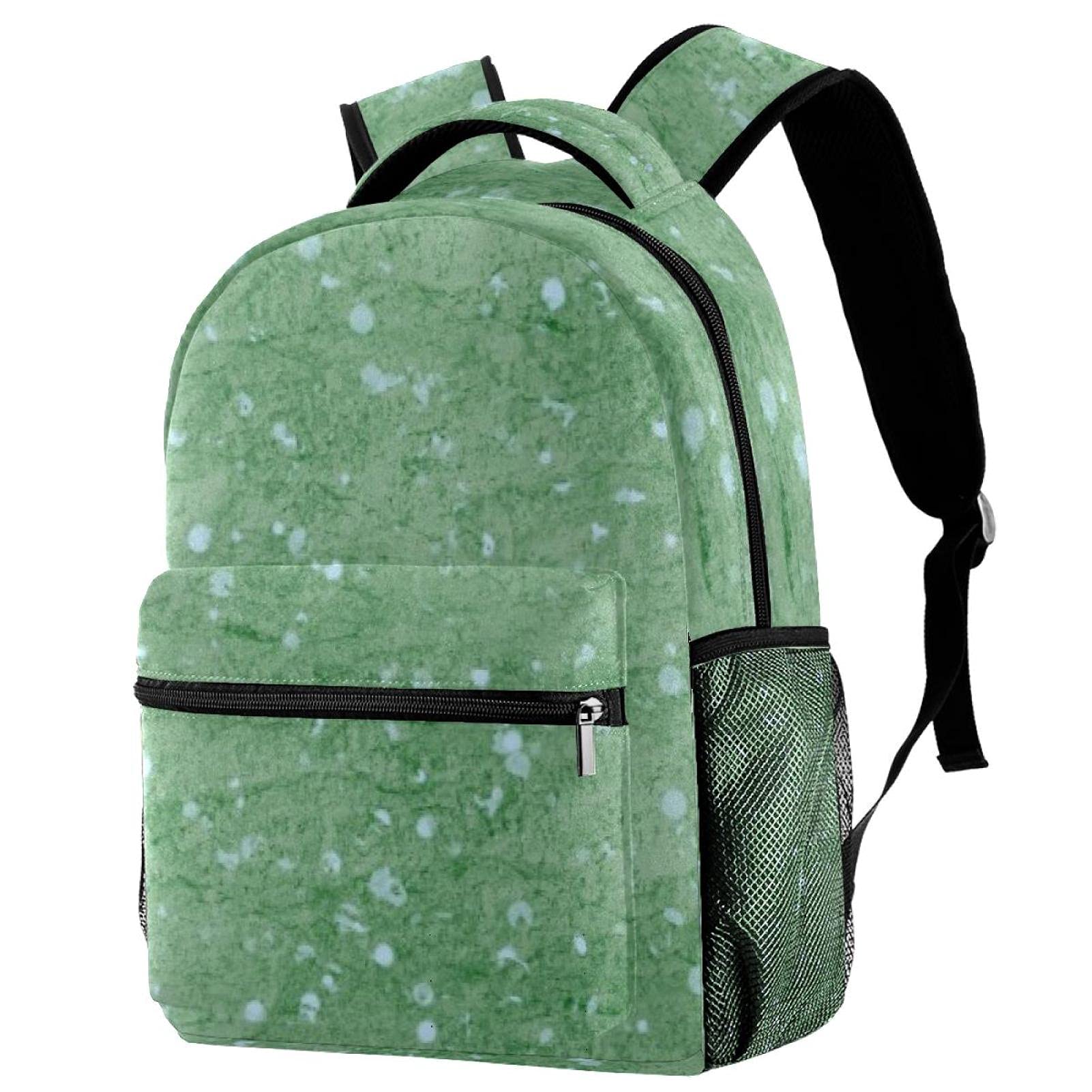 Sac à dos décontracté vert à texture fossile grand volume