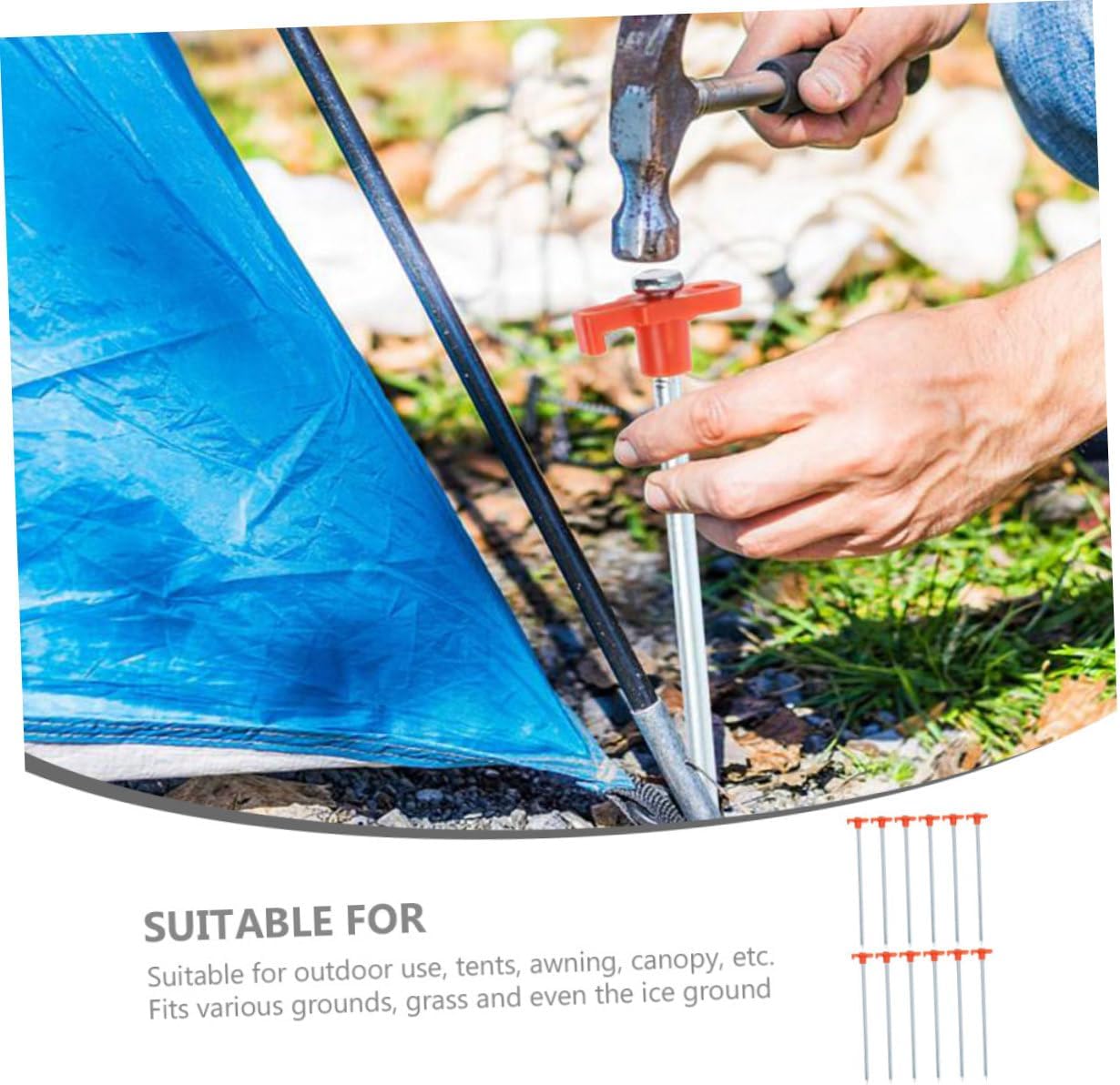 POPETPOP 12pcs Camping Tent Nails Tent Stakes Rock Pegs for Tarp Stakes Accessories