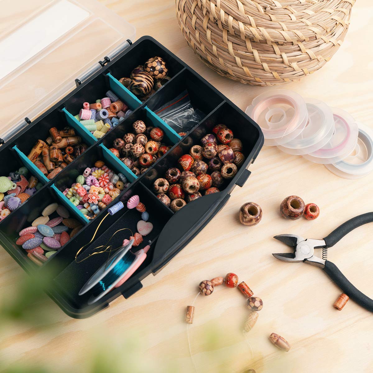 Image secondaire de Navaris Organiseur Outils Vide - Boîte à Outil à Empiler - 19 x 15 x 4 cm - Valise Empilable pour Rangement Multiple avec Cases