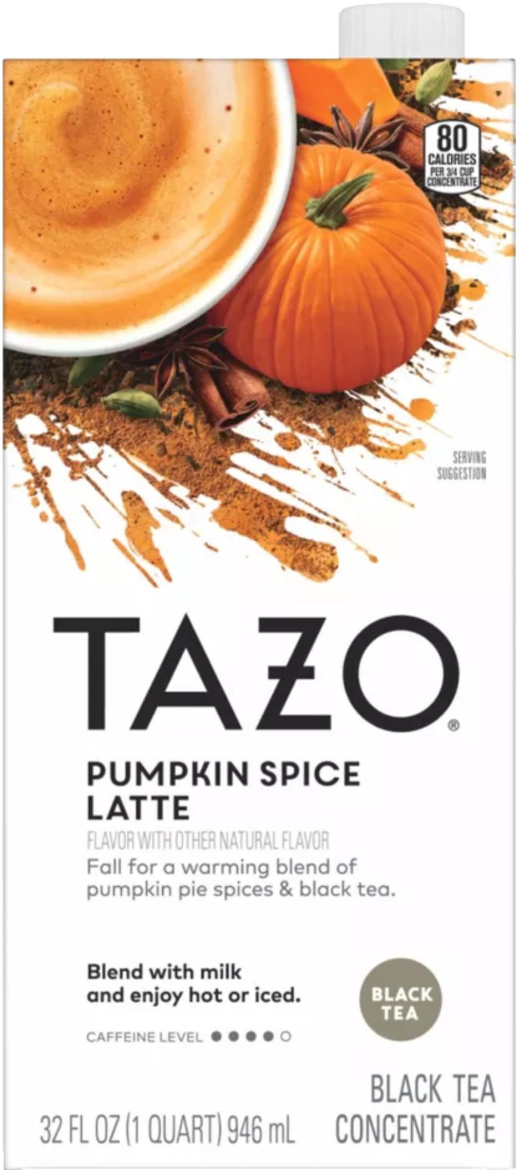 TAZOLatte Chai Pumpkin Spice, 32 oz box, pack of 2