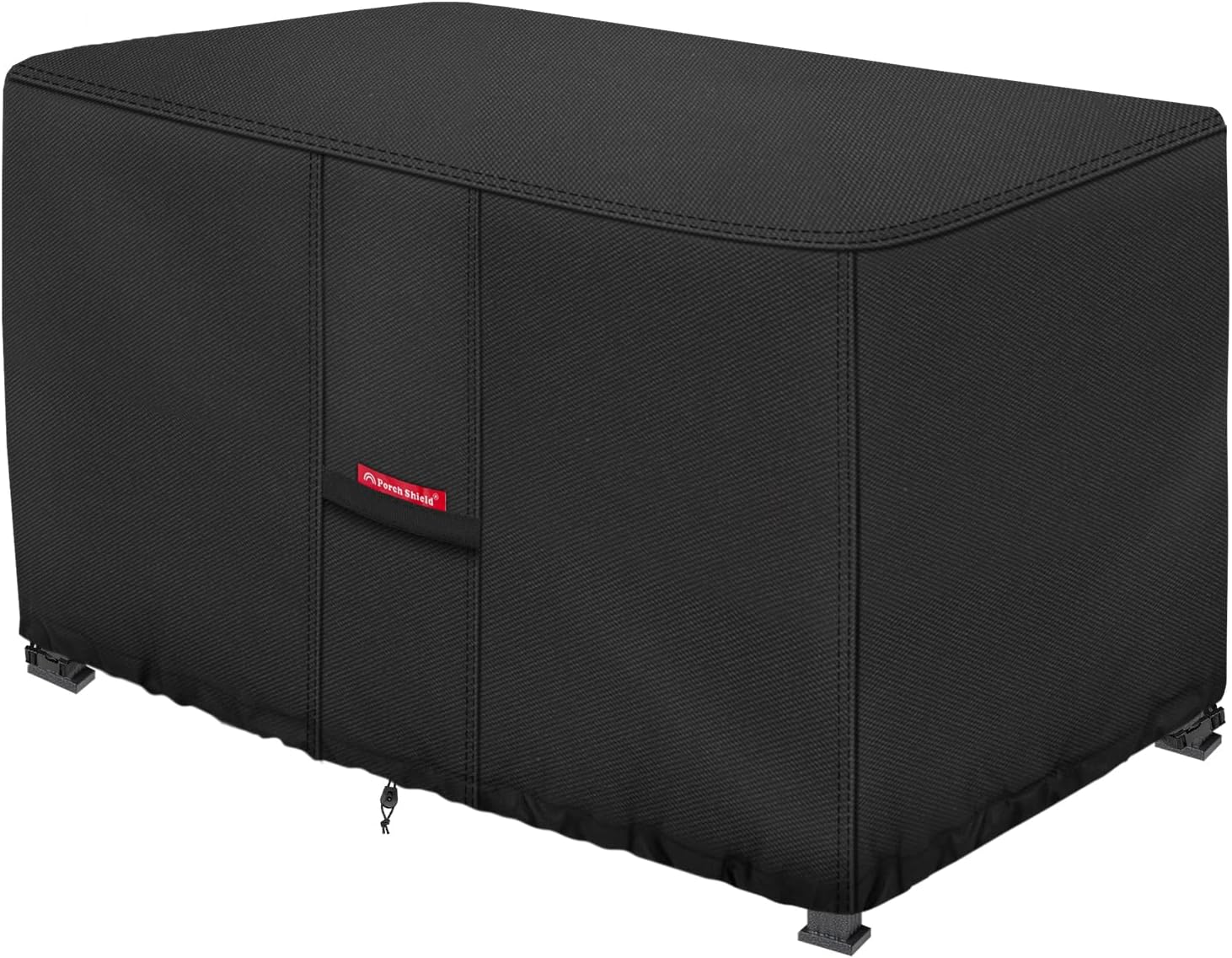 Porch Shield Patio Fire Pit Cover - Waterproof 600D Outdoor Rectangular Fire Table Cover Deck Box Protector - 48 x 28 inch, Black