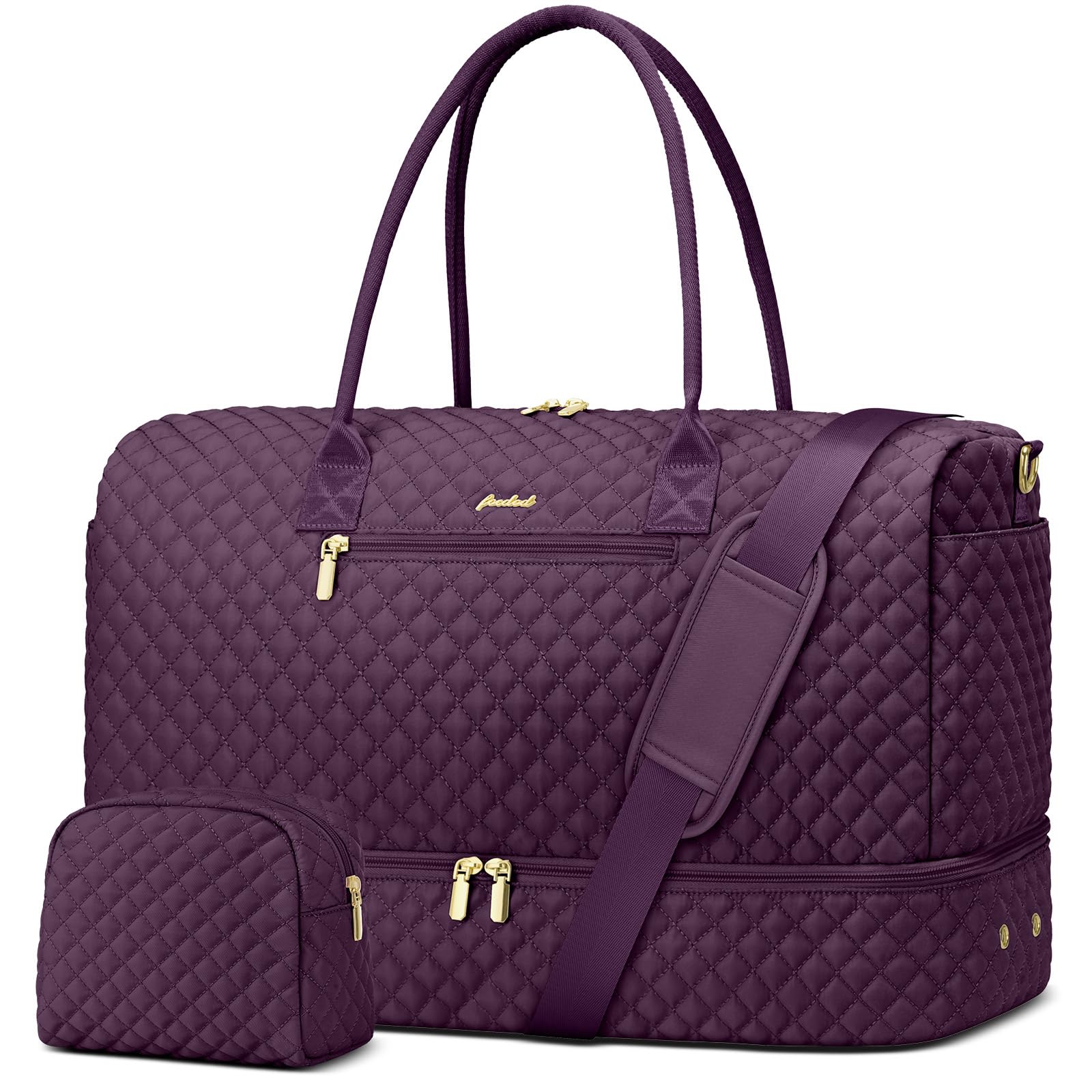 Travel Weekender Duffle Bags for Women - Large Carry On Bag with Shoe Compartment Overnight Bag with Toiletry Bag Duffel Bags with Wet Pocket for Gym