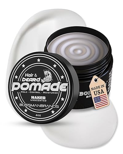 Bossman Pomada para cabello y barba para hombres, hidratante con sujeción y control medio, pomada para peinar el cabello para hombre, fabricada en
