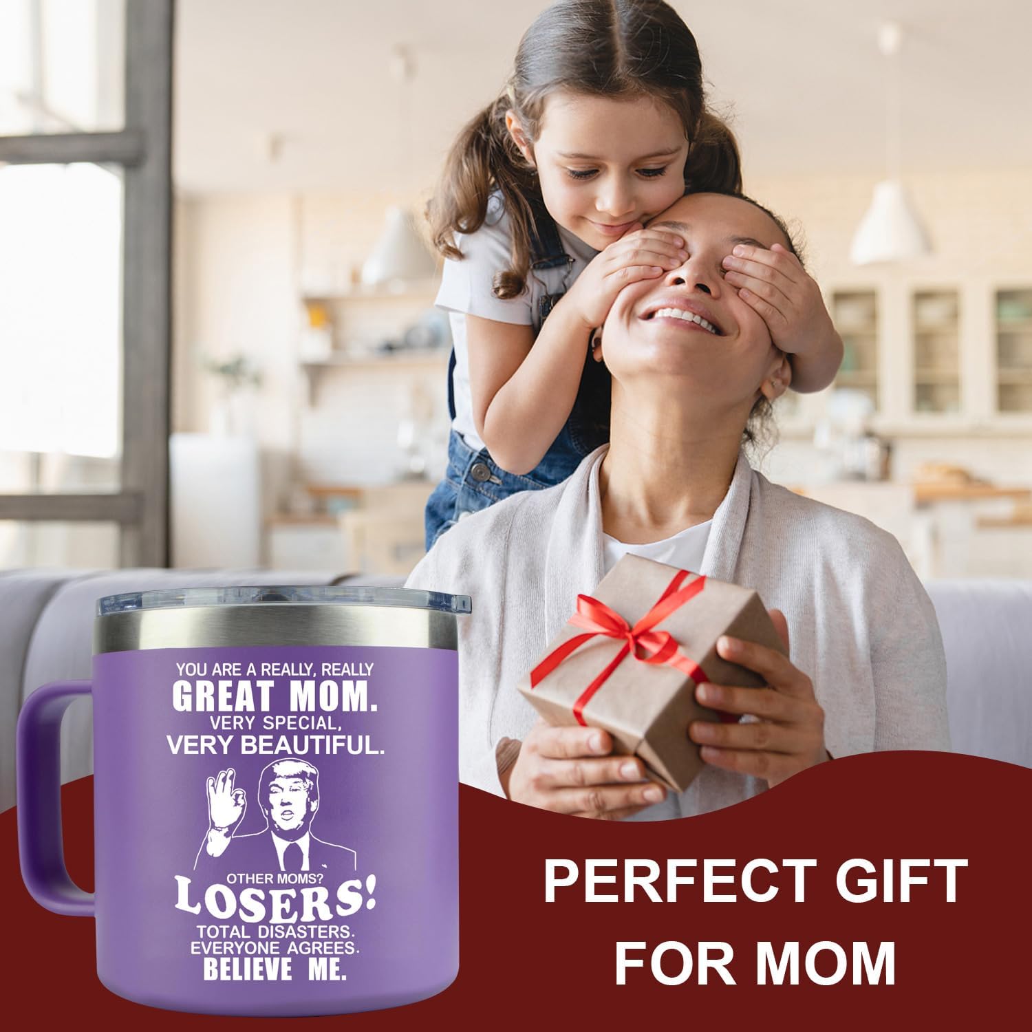 LEIOH Mothers Day Gifts for Mom from Daughter Son,Christmas Birthday Gifts Ideas for Moms,Gift for Mama,Wife,Mother,Thank You Gift for Mom Coffee Mug,14 Oz Stainless Steel Tumbler Cup - Image 2