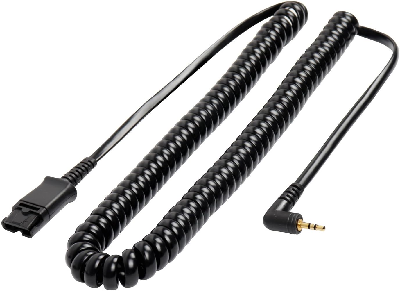 2.5mm Plug to QD(Quick Disconnect) Cable,Headset Cord for All Plantronics QD Compatible Headsets Cisco Linksys SPA Polycom Grandstream Panasonic Zultys & Gigaset Office IP & Many Cordless Dect Phones