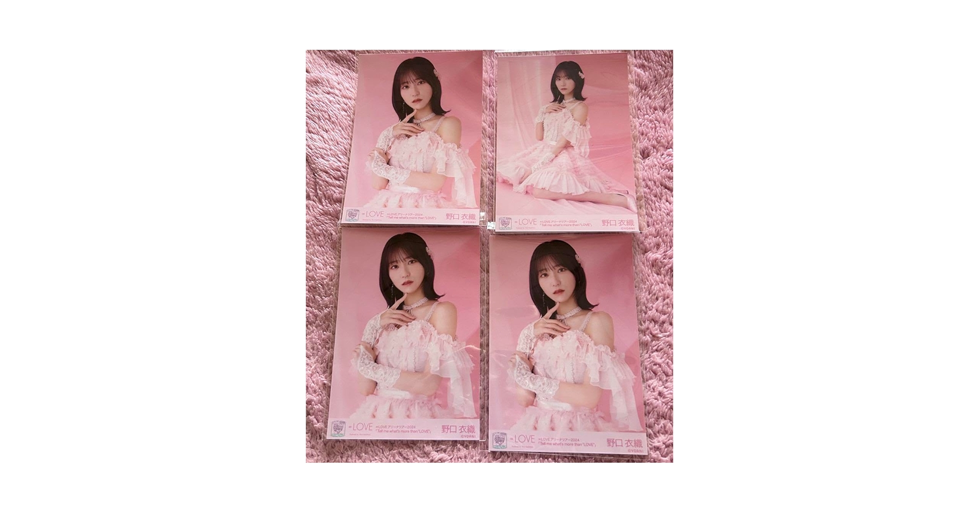 野口衣織 直筆 生写真 6周年 ピンキー チュウ イコラブ =LOVE 野口衣織 6周年コンサート ピンキー衣装 直筆 コンプ 野口衣織 6周年