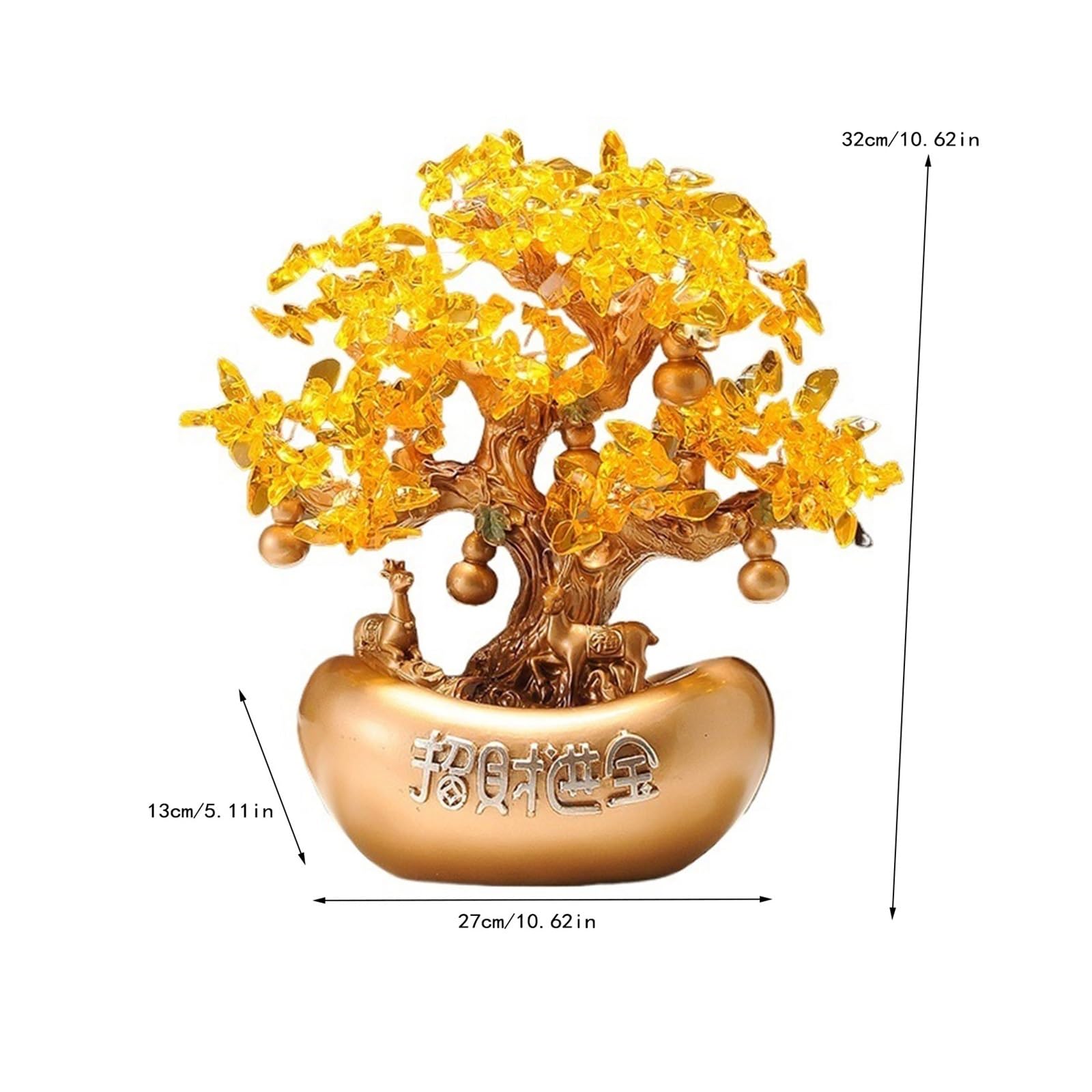 Ornamenti per la casa Albero della ricchezza con lingotti d'oro - Nuovo Arredamento per L'Ufficio - Pianta monetaria Feng Shui per la prosperità per l'inaugurazione della casa e