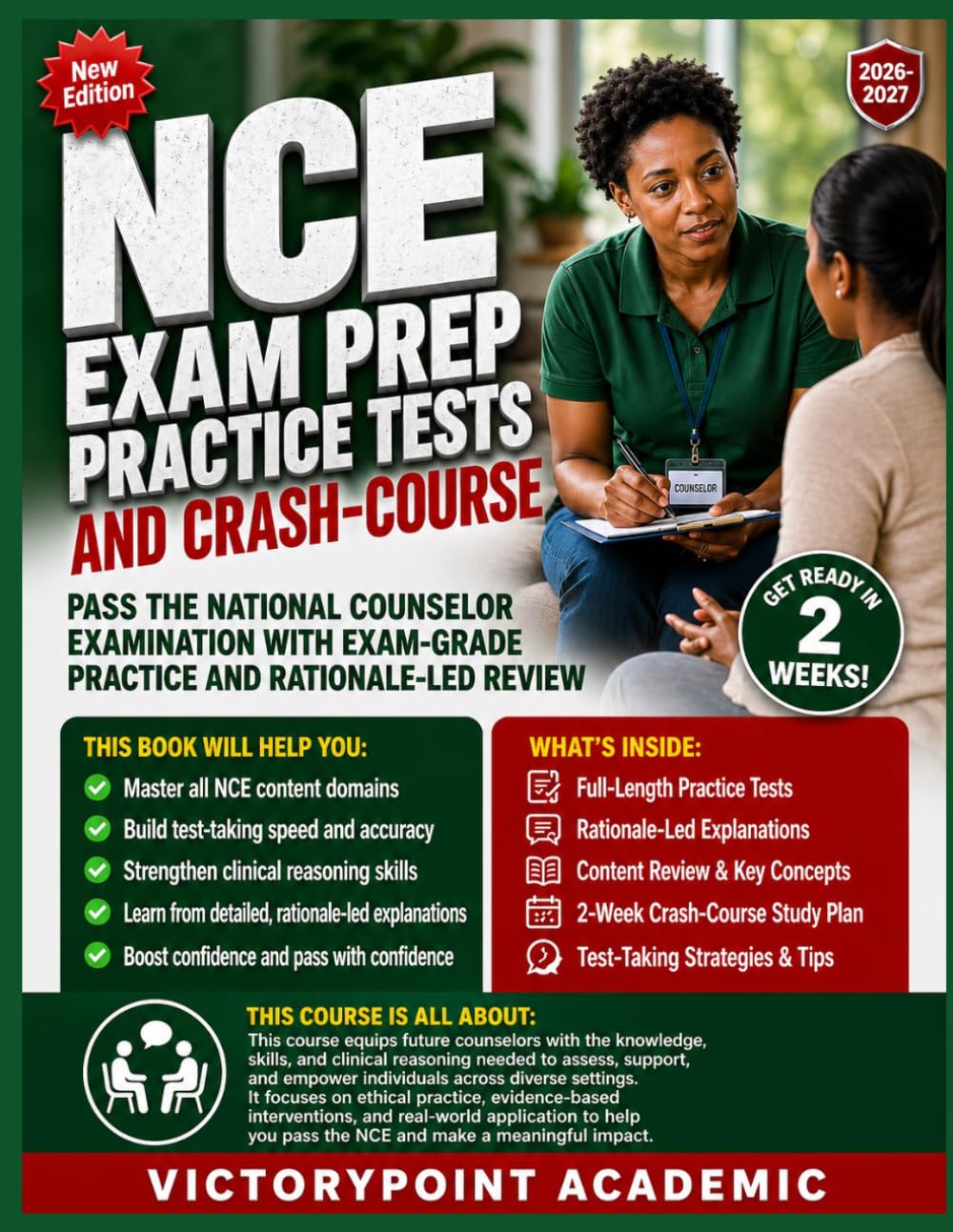 NCE EXAM PREP PRACTICE TESTS AND CRASH-COURSE: PASS THE NATIONAL COUNSELOR EXAMINATION WITH EXAM-GRADE PRACTICE AND RATIONALE-LED REVIEW