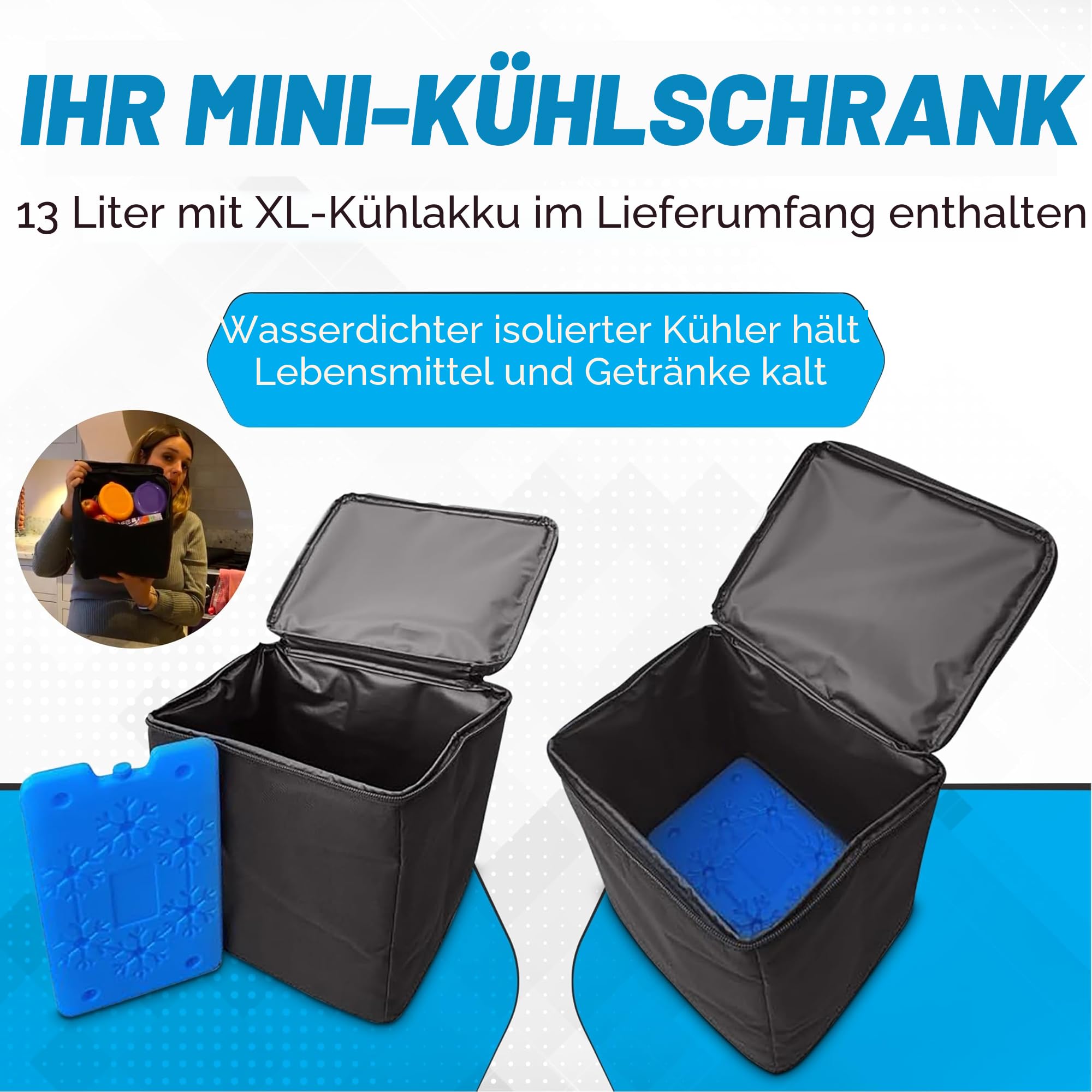 LKW- und Transporter-Vordersitz-Organizer mit abnehmbarer Kühltasche – Mehrfachfach-Aufbewahrung – Verstellbarer, gepolsterter Gurt – Rutschfeste Clips – 24 L (Schwarz)