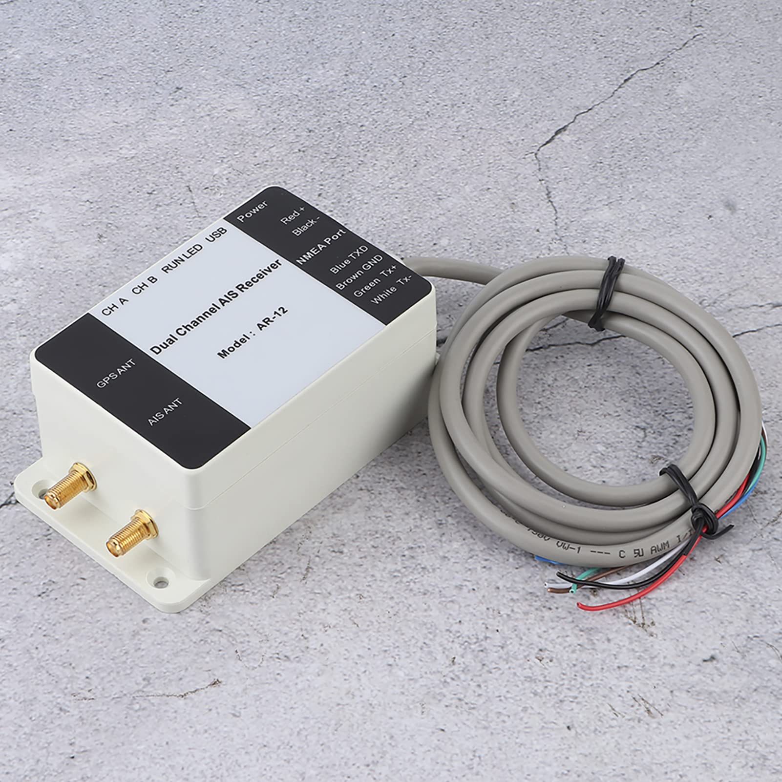 AIS-Empfänger, Zweikanal-USB-AIS-GPS-Empfänger für die Schiffsnavigation, mit Großer Reichweite von 28 Seemeilen und NMEA-Anschluss, Tragbare ABS-Marineelektronik