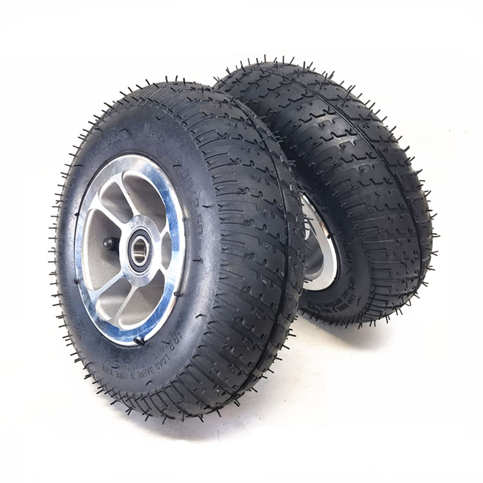 LekLai Piezas de Repuesto de Ruedas Delanteras de 9 Pulgadas para Sillas de Ruedas Eléctricas, Conjunto de Ruedas de Ruedas Neumáticas, Rodamientos de 15 Mm, 2 Piezas/Black/9In
