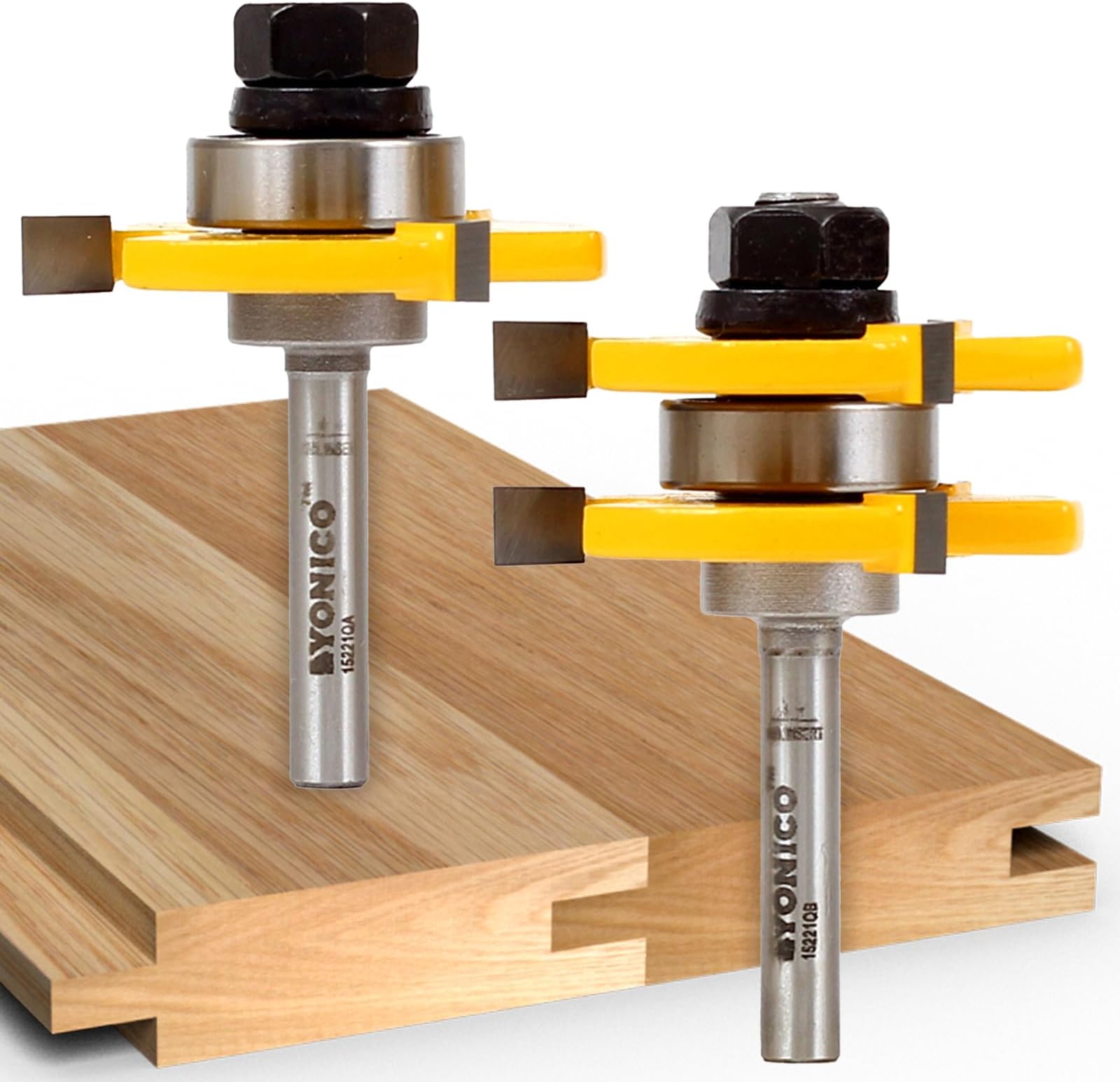 Yonico 15221 Blind Splitter Router Bit Set for 3/4" (19mm) Beam with 1/4" (6mm) Shaft