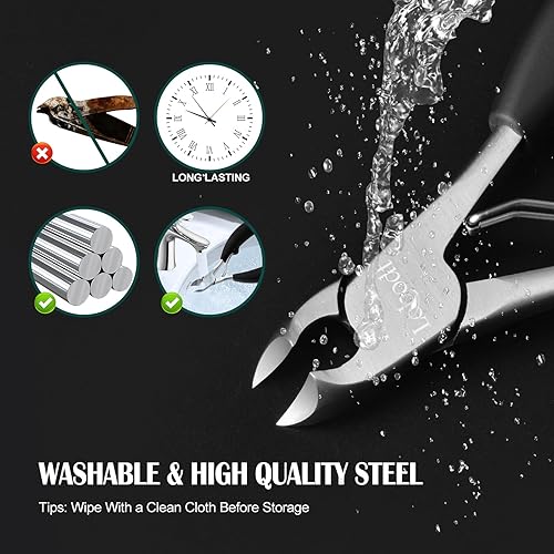 Miniatura 4 de Pinzas de uñas, cortaúñas para uñas encarnadas o gruesas, cortaúñas de alta resistencia, cortaúñas mejoradas para hombres, cortaúñas profesionales