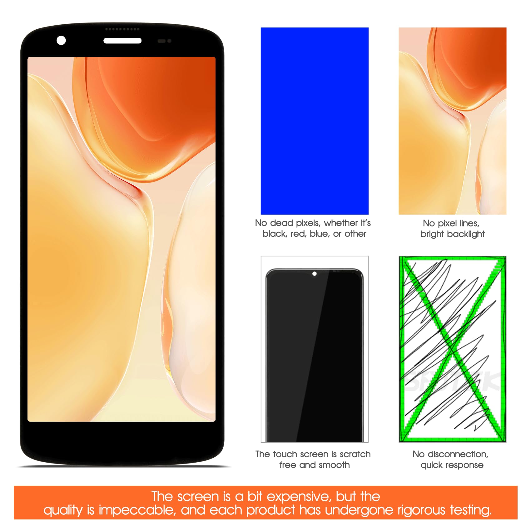 AGCUT LCD Écran pour Zebra TC22 / TC27 Écran de Rechange LCD Display pour Zebra TC22 / TC27 Ecran Replacement Digitizer Touchscreen Tactile Montage Complet avec Réparation Kit