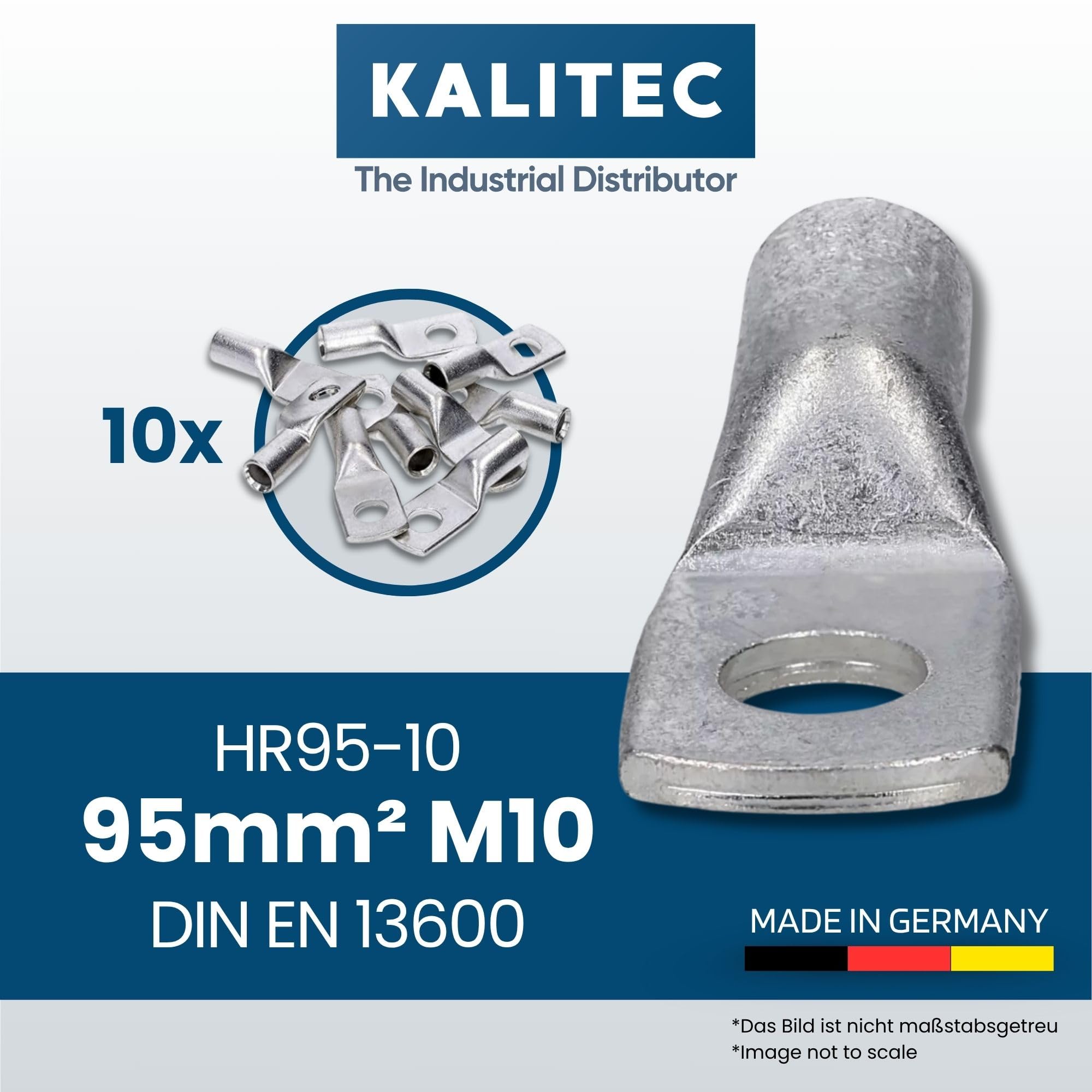 Kalitec HR1 -6 Lot De 10 Cosses De Câble Tubulaires 1,0-1,5 Mm² M6