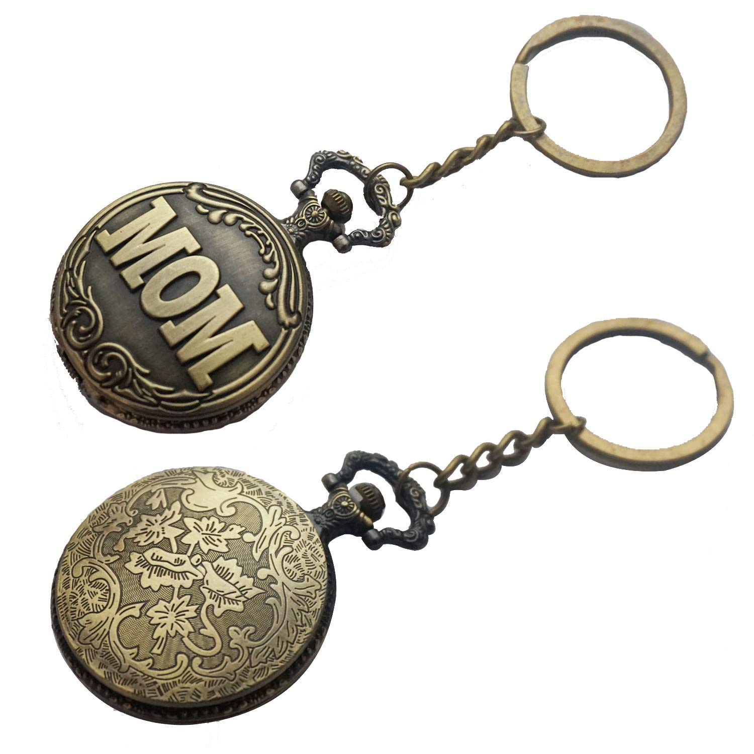 IKTU Metallic Vintage Mom Pocket Unisex Watch Keychain