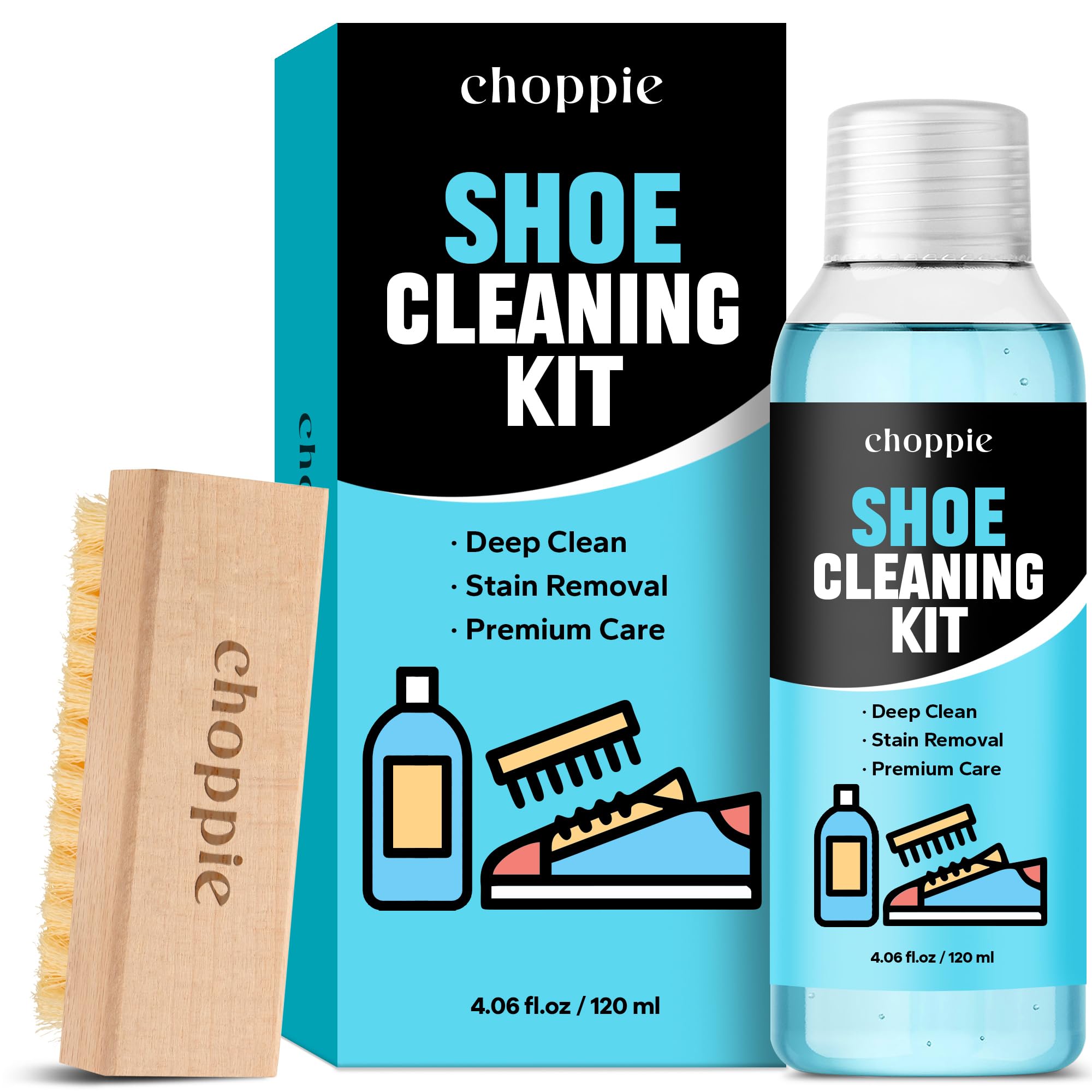 2-in-1 Shoe Cleaner Kit (4.06 Fl Oz Shoe Cleaner + Shoe Brush), Suede Shoe Cleaner, Shoe Cleaning Kit for Sneakers, Suede, Leather, Mesh Shoes, and Tennis Shoes