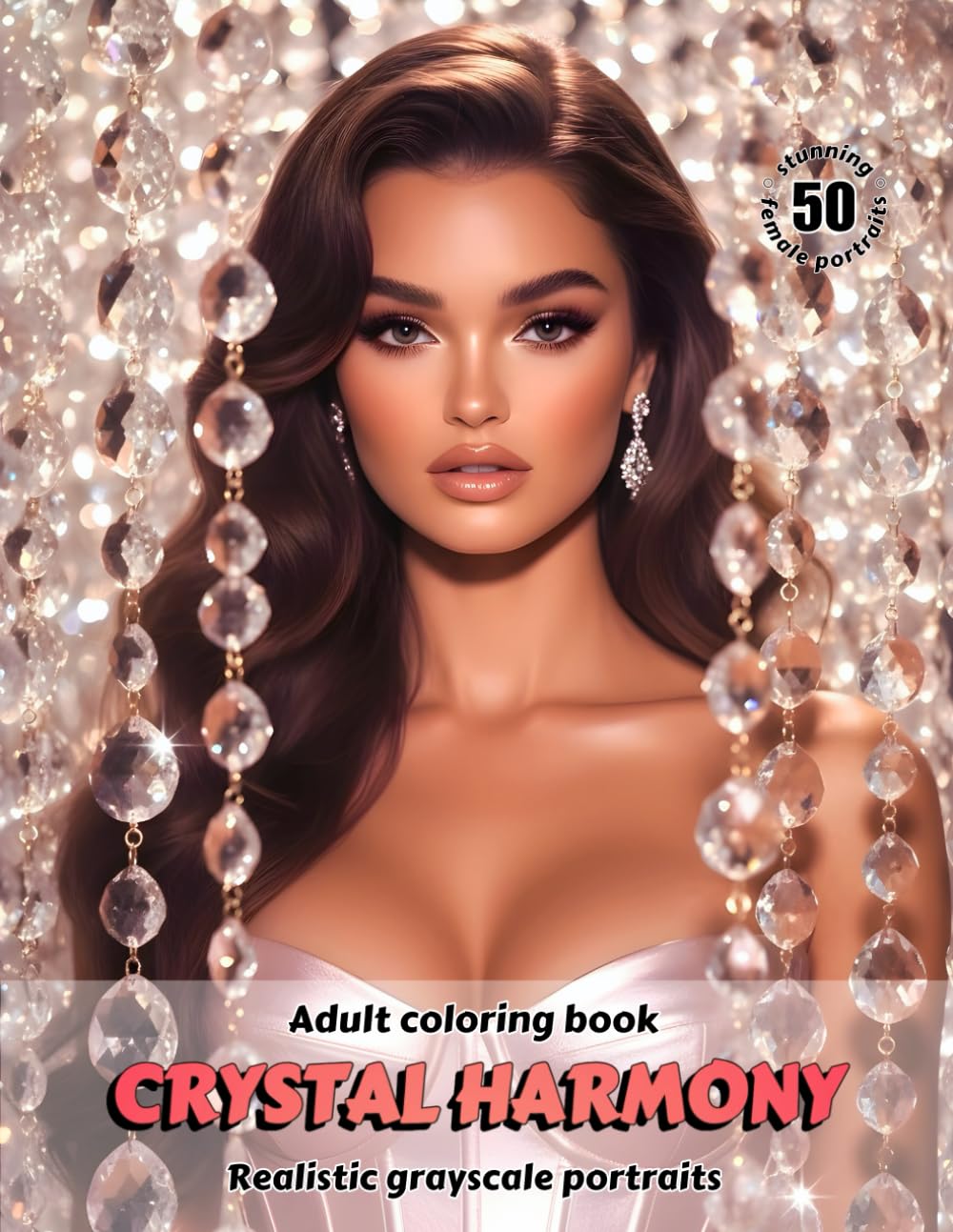 CRYSTAL HARMONY – Adult Coloring Book | Realistic Grayscale Portraits | Stunning female portraits to color | for Adults: English Edition (Colorful Adventures)