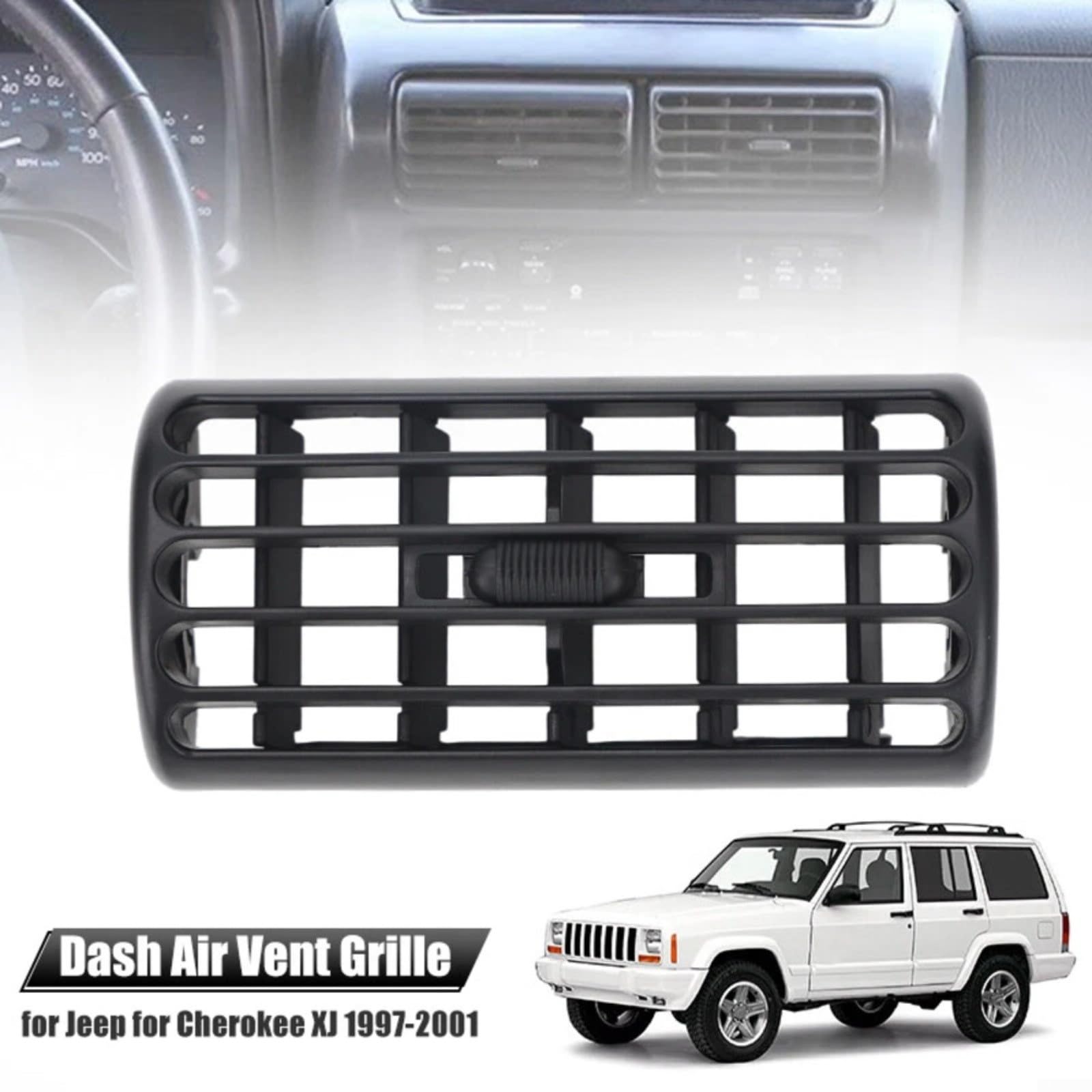 4 cubiertas de salida de aire 5DP55TAZ 5FS10LAZAB ABS negro repuesto de ventilación compatible con Jeep para Wrangler TJ 2003-2006 fácil de instalar