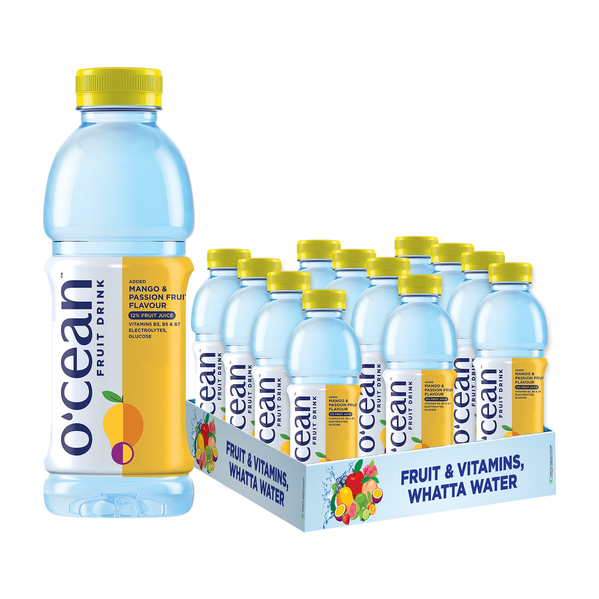 OCEAN Vegetarian Fruit Water Mango & Passion Flavor Enriched With Vitamins, Electrolyte & Glucose| 500Ml | Pack Of 12 (B096ZNV71V) Amazon Price History, Amazon Price Tracker