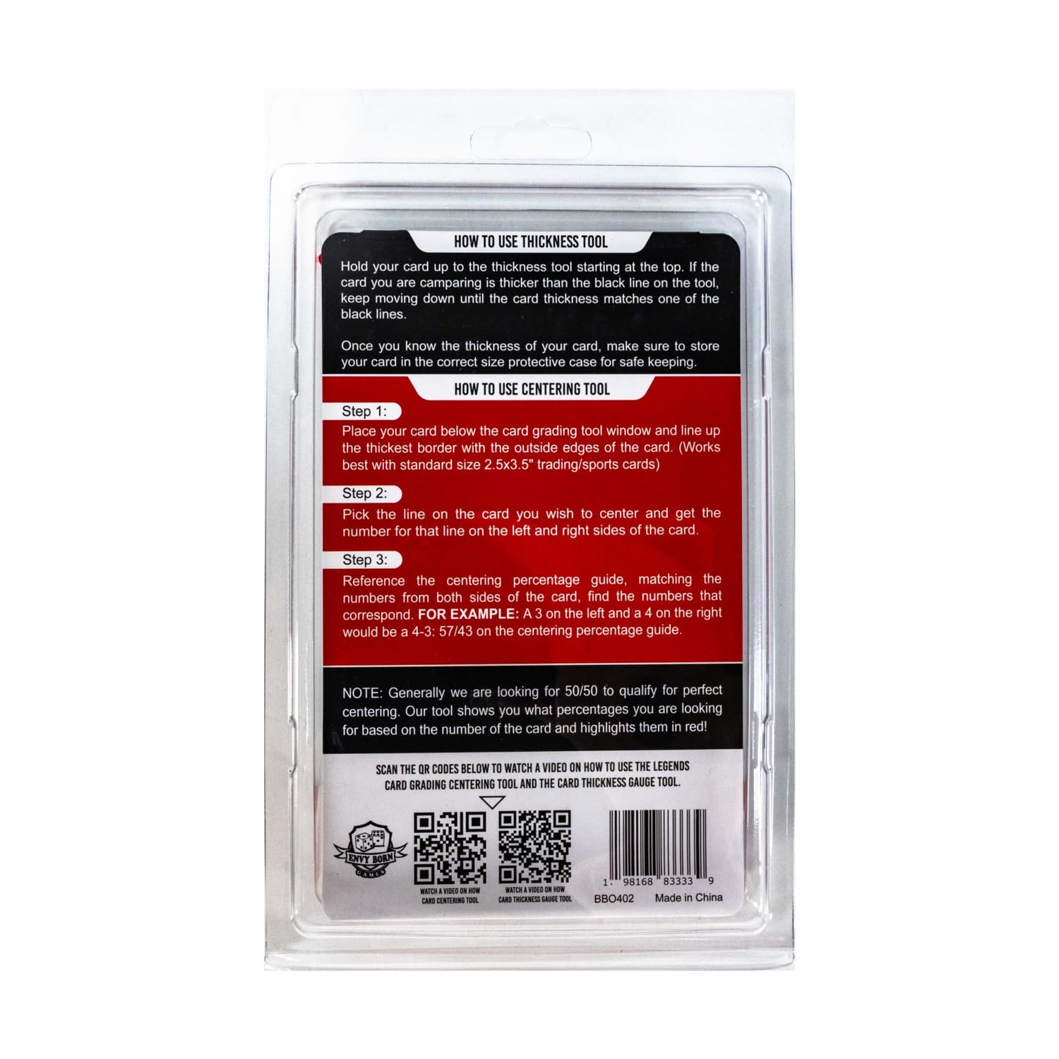 Amazon.com: Legends Card Grading Centering Tool with Legends Card Thickness  Gauge Tool and Cleaning Cloth Kit Material for PSA - BGS