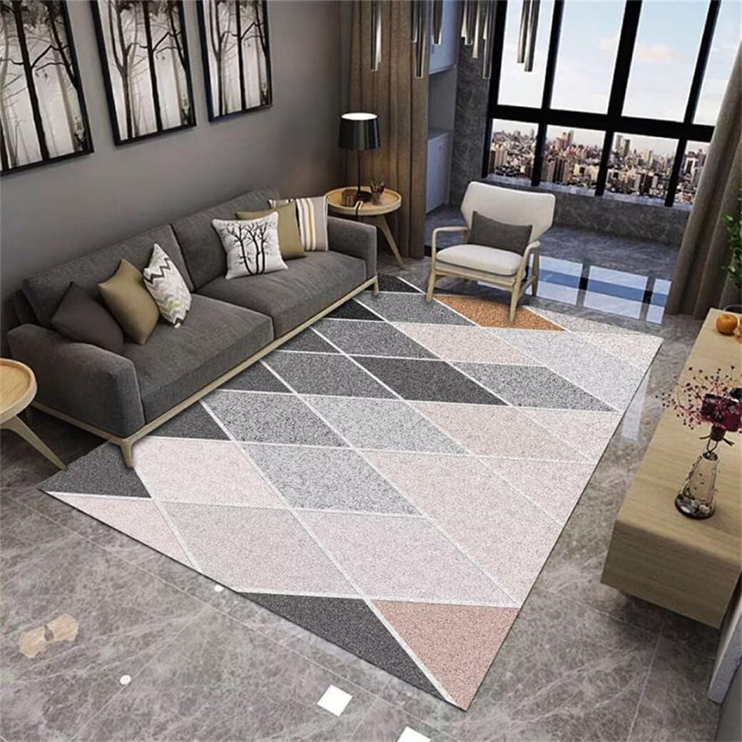 Tapis de chambre ado 120x160cm lavable et tapis moderne salon gris anti-usure