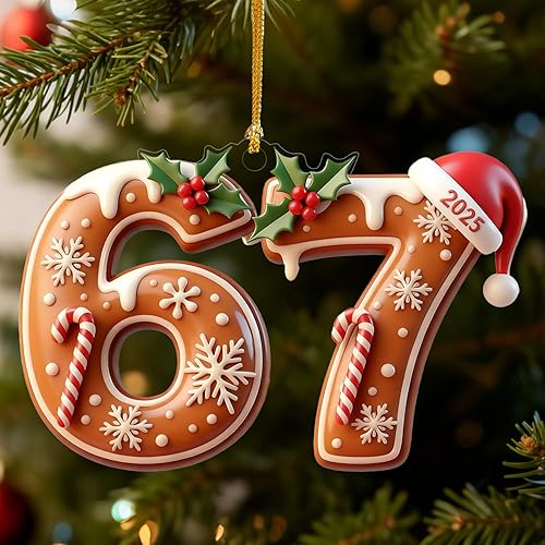 67 Adorno de Navidad, 67 Adornos para Árbol de Navidad, Divertidos Adornos de Navidad 2025, Adorno de Árbol Seis Siete 6 7 Decoración de Cosas,