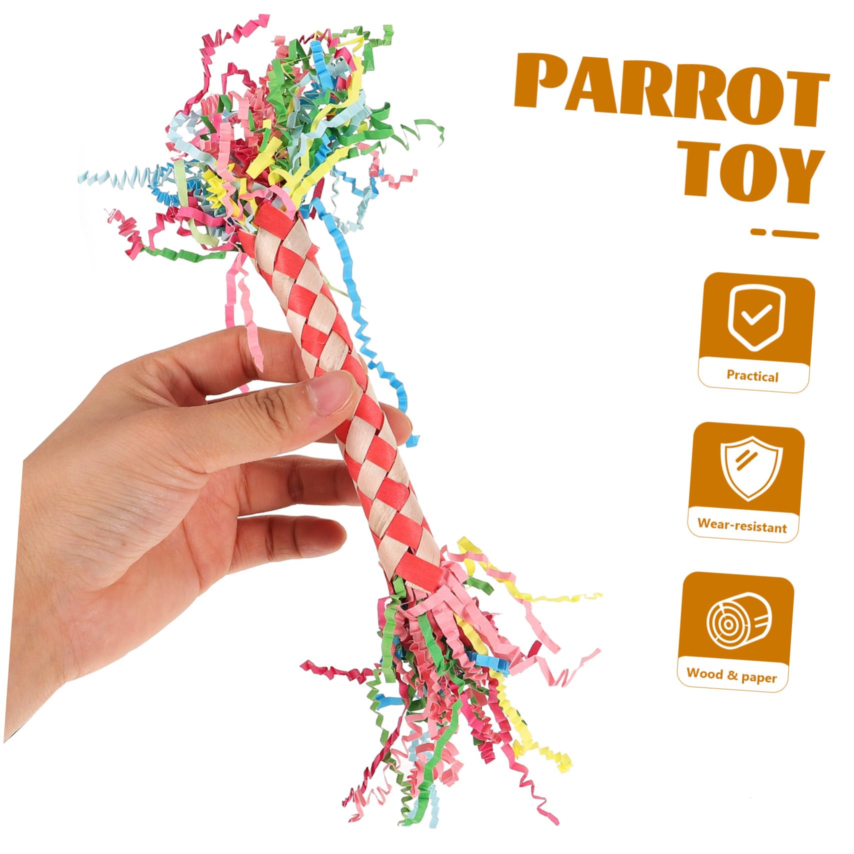 COLLBATH 3pièces Jouet à Mâcher pour Oiseaux Accessoire De Décoration pour Cage à Oiseaux Jouet Amusant pour Perruches Et Perroquets Stimule Activité Émotionnelle Et Physique