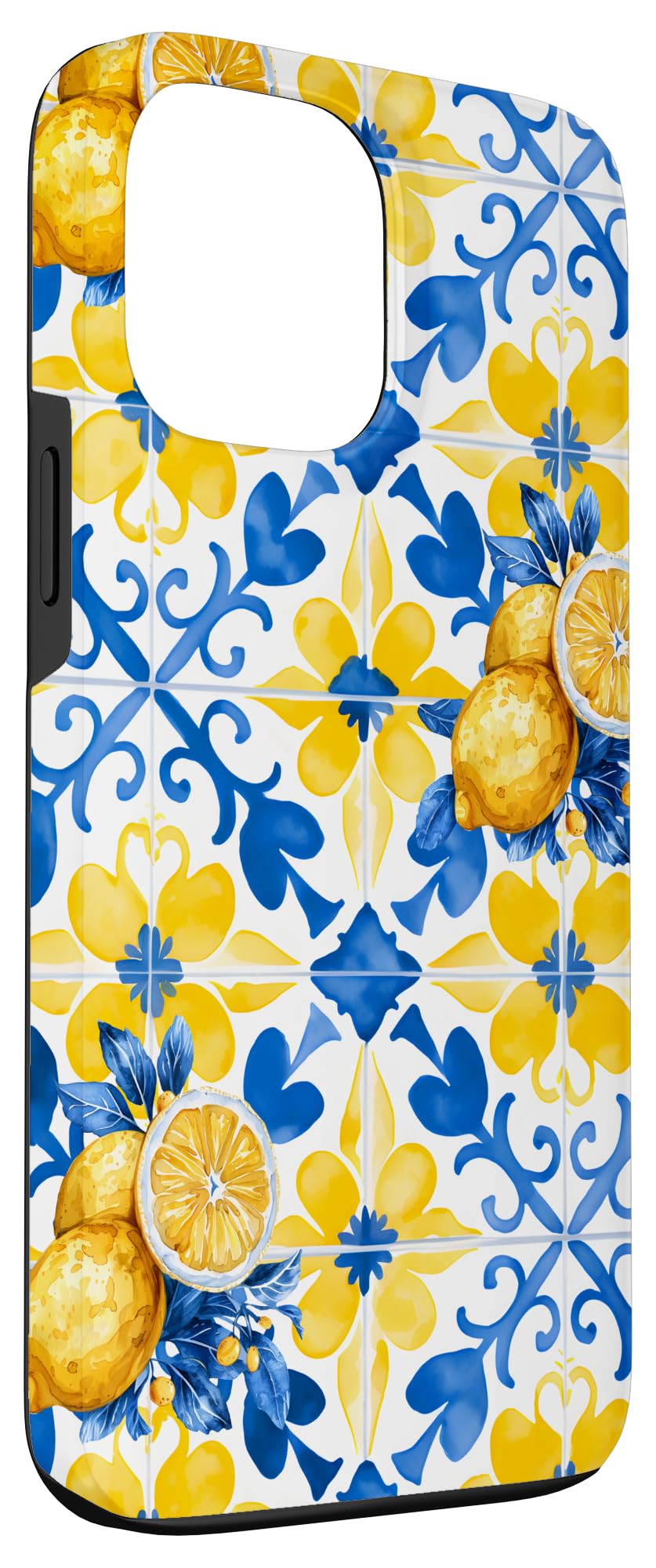Majolica Tiles Amalfi Lemons Mediterranean Lemon Case for iPhone 13 Pro Max - Image 3