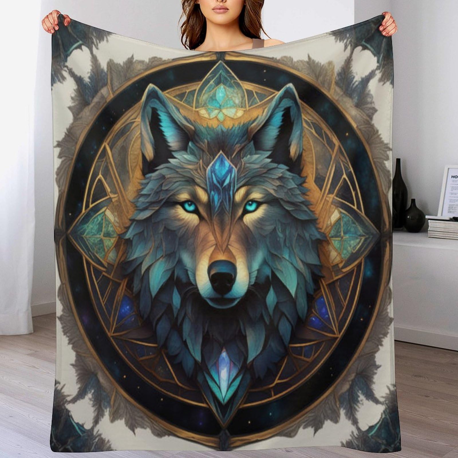 Couverture polaire loup flannel douce lavable pour en finir avec les nuits froides