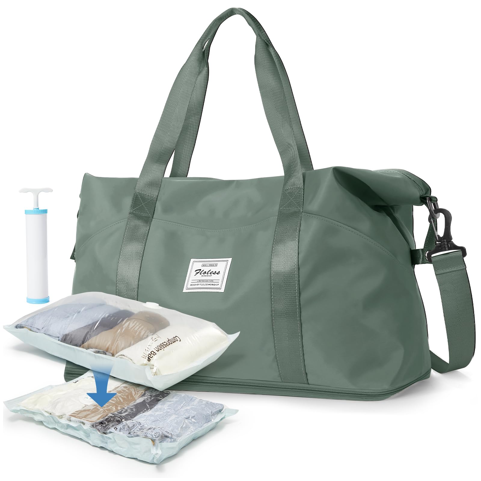 Travel Duffel Bag Sports Tote Gym Bag Shoulder Weekender Overnight Bag for Women