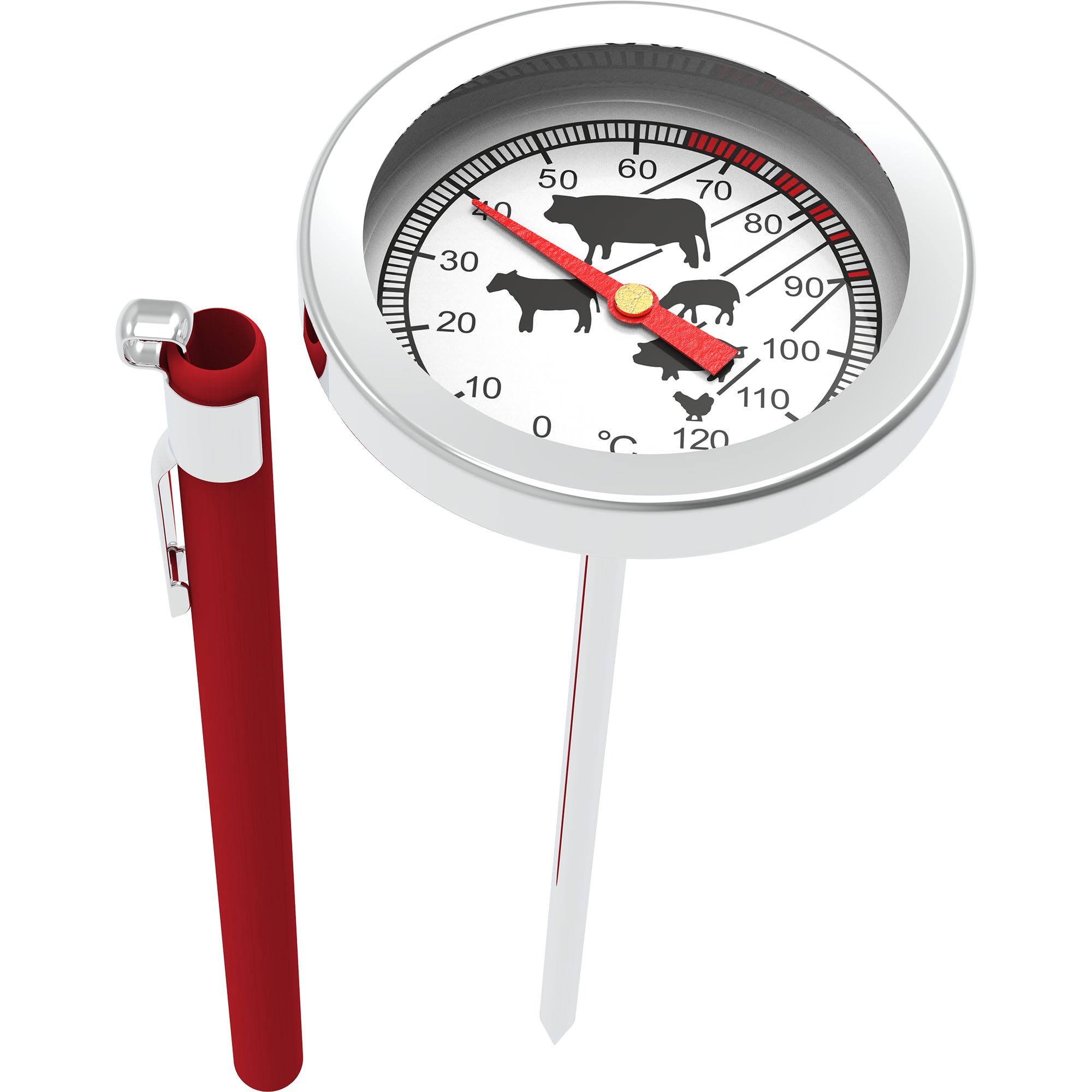 Browin Thermomètre de Cuisson en Acier Inoxydable 0-120°C