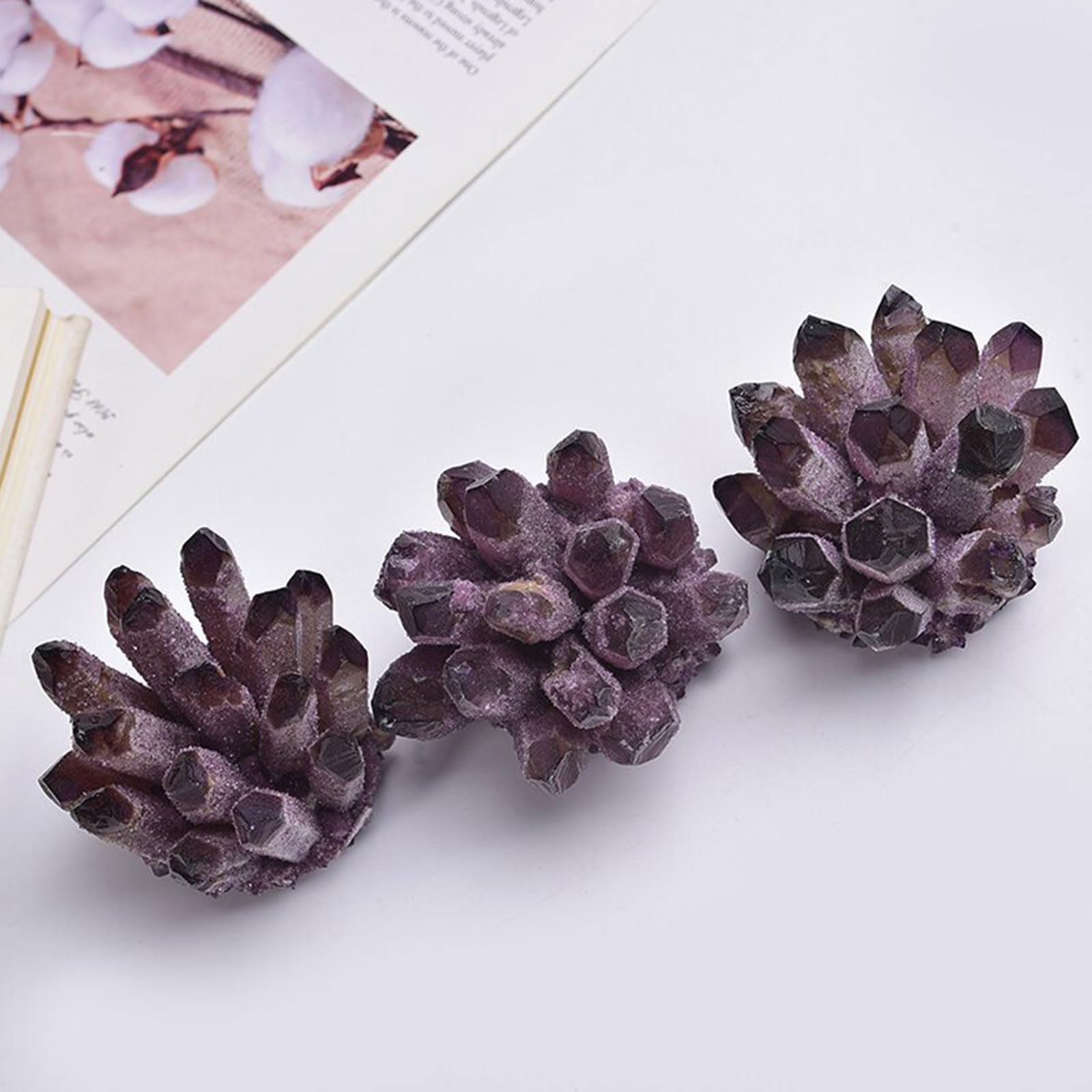 Cluster di Ametista Naturale Geode di Cristalli Viola dall'Uruguay Esemplare di Pietra preziosa Grezza per bilanciamento dei Chakra, Stregoneria e Decorazione,200~300g