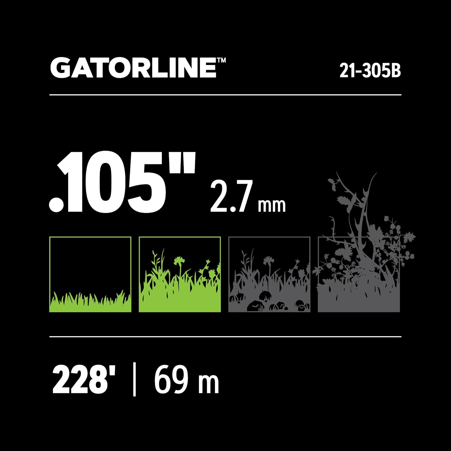 Oregon Gatorline Round Weed Wacker/String Trimmer Line, .105 inch 236 FT