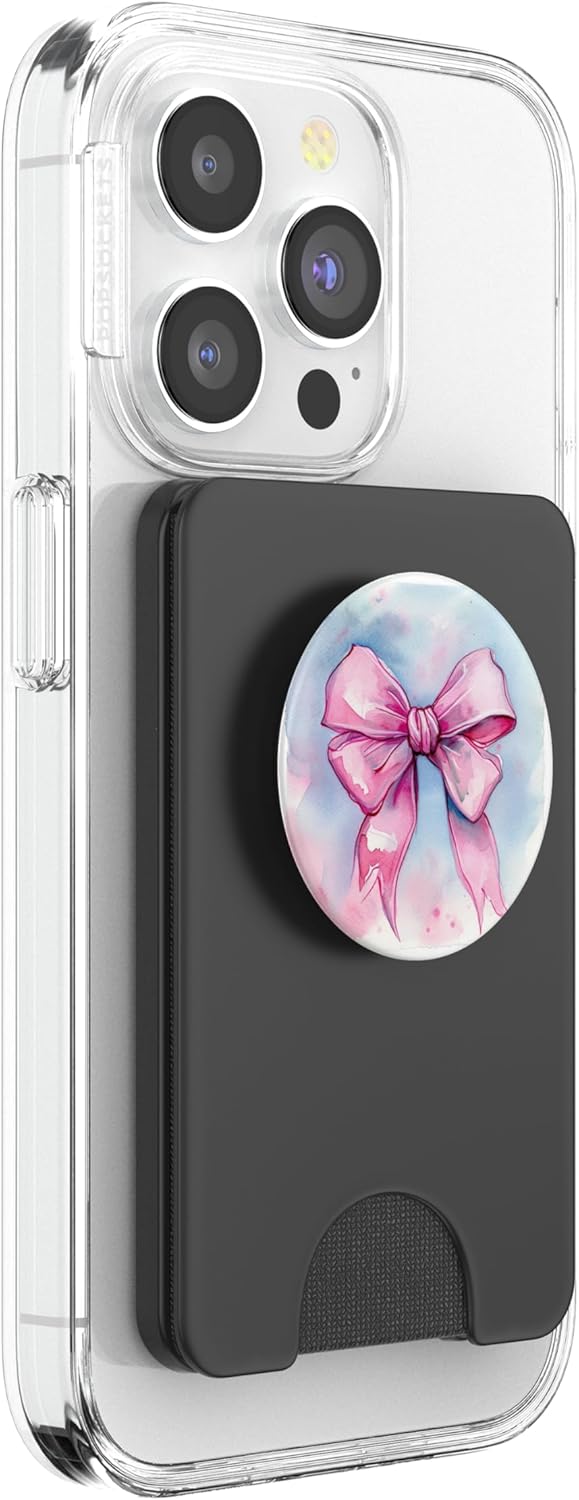 Girly || Watercolour Bow || Coquette || Aesthetic Pink Bow PopSockets PopWallet for MagSafe