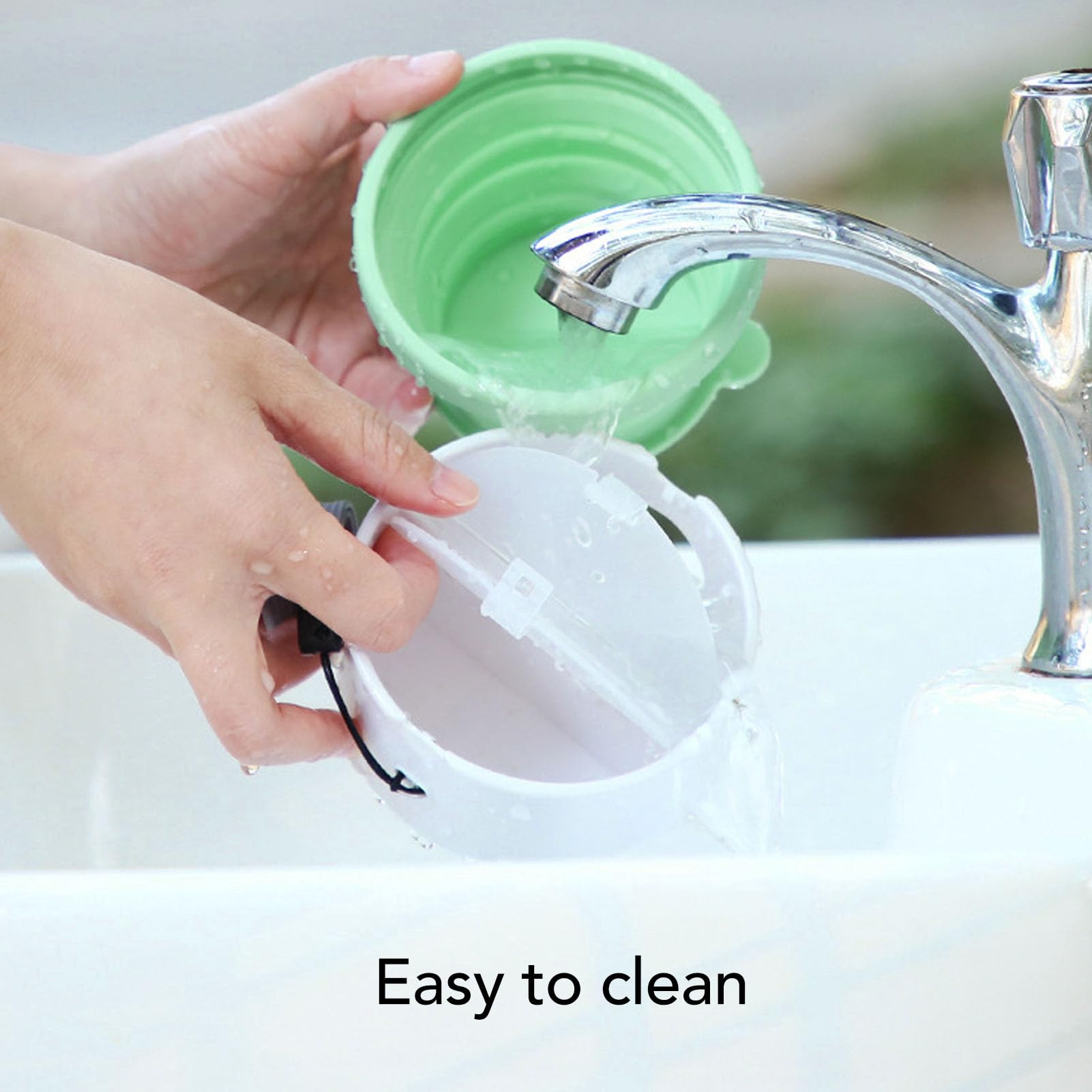 Luqeeg 150ml Expandable Dog Bowl, Portable Pet Silicone Bowl, Foldable Multifunction Small Dog Water Bowl for Outdoors Travel Camping with Safe and Health Silicone for Feeding on The Go