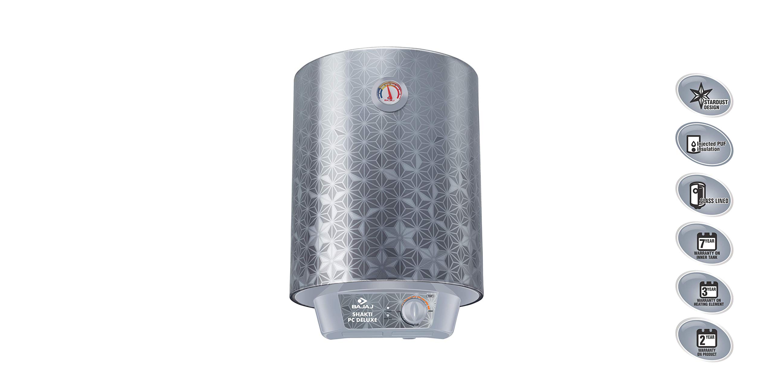 Buy Bajaj Shakti PC Deluxe Storage 10 Litre Verical 4 Star Water Heater  (Grey) Online at Low Prices in India - Amazon.in