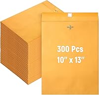 Vista 10 de Ctosree 300 sobres de manilla, sobres de cierre de papel kraft marrón a granel con cierre de cierre y sello engomado, papel pesado de 28 libras