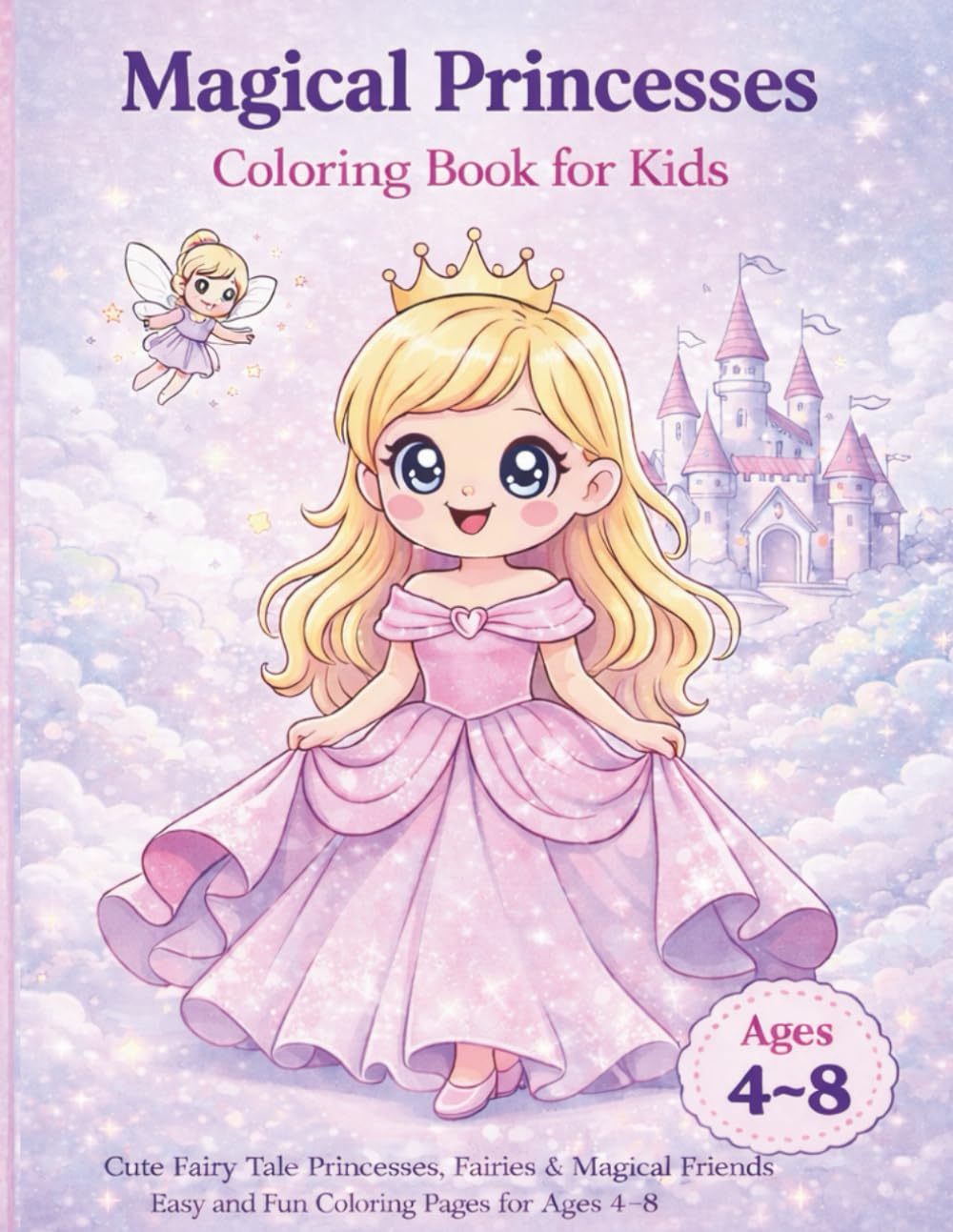 Magical Princesses Coloring Book for Kids: Cute Fairy-Tale Princesses, Fairies & Magical Friends | Easy and Fun Coloring Pages for Ages 4–8 (MagicHolidayColors)
