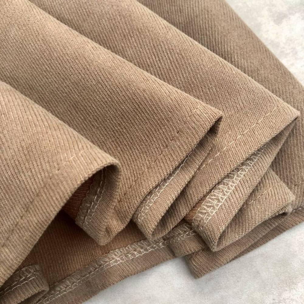 OZEO Röcke Damen,Damen Midirock Braun Hohe Taille Einfacher Cord Faltenrock Schlicht A-Linie Swing Geraffte Lässige Lange Röcke Für Mädchen Damen Herbst Winter,M