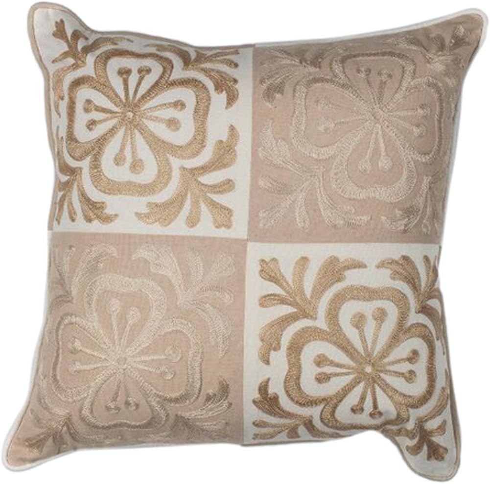 KAS Rugs PILL13118SQ Throw Pillow, 18" x 18", Beige Home