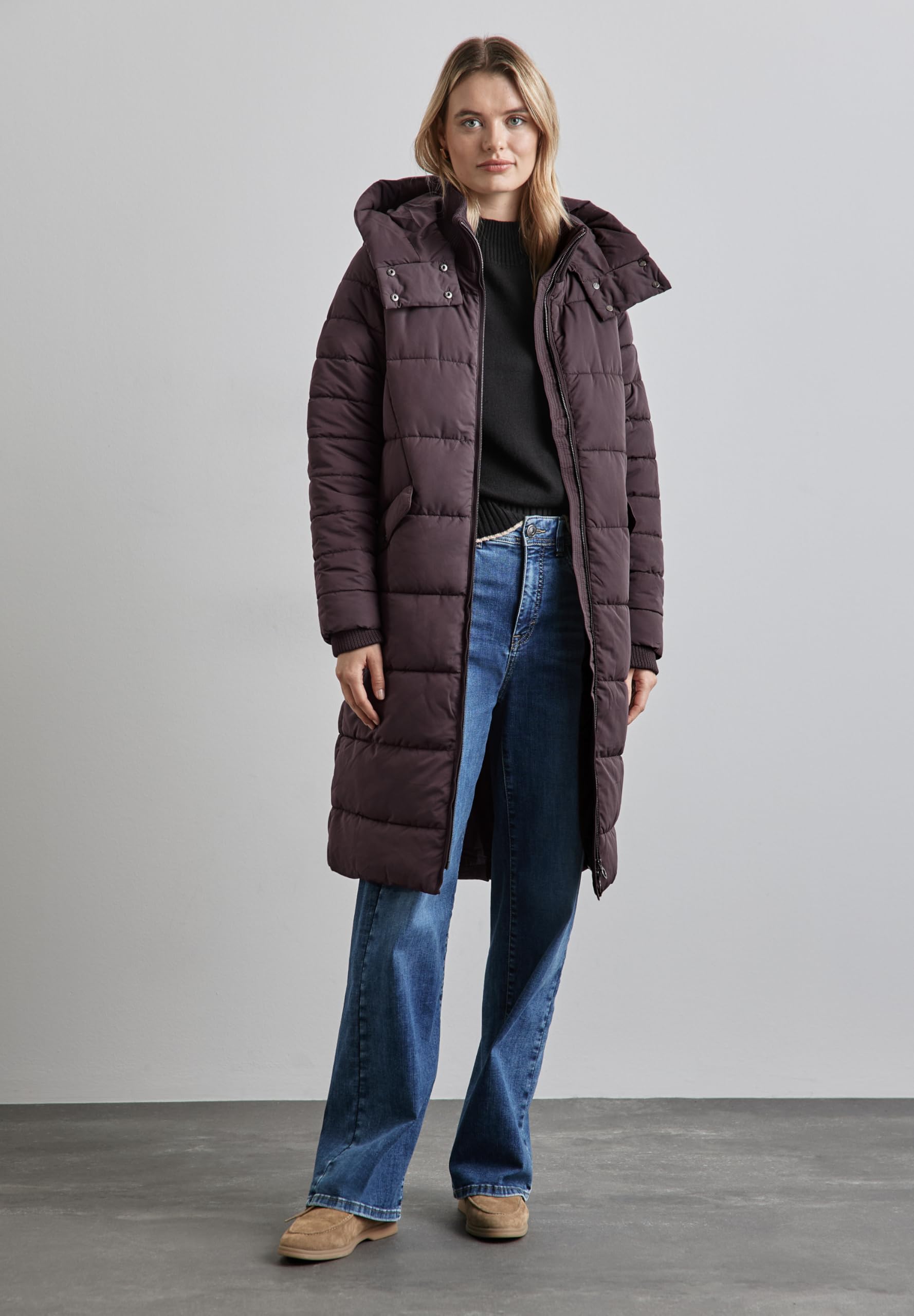Street One Damen Gefütterte Lange Jacke