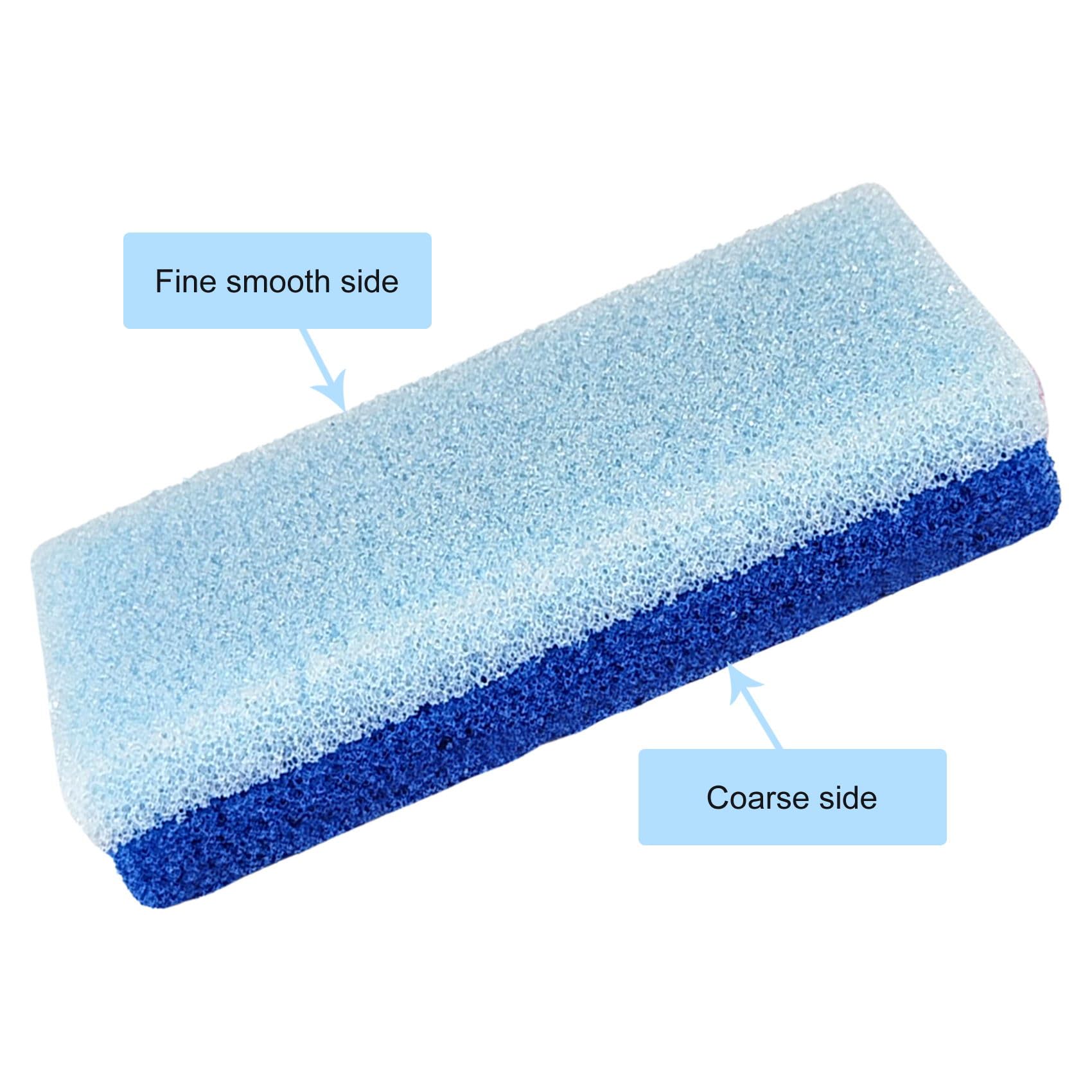 JUVITUS Two Sided Foot Scrubber: Pumice Stone Smoother & Bristle Brush Foot Exfoliator Blue, 2 Pack