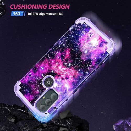 Miniatura 5 de Rancase Funda compatible con Moto G Power 2022, tres capas de protección a prueba de golpes de plástico duro + funda protectora de goma de silicona