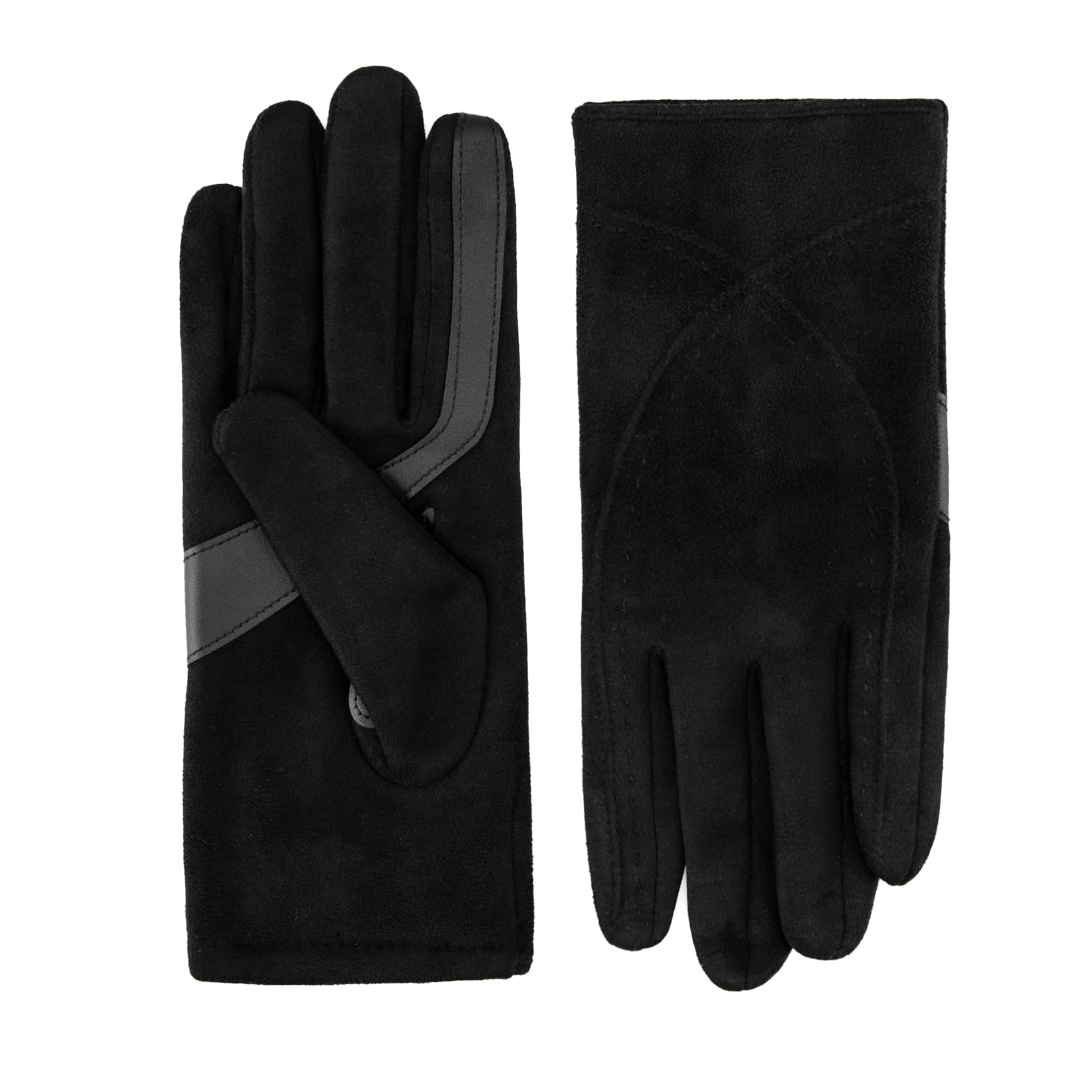 isotoner Women's Water Repellent Touchscreen Microsuede Shortie Gloves, Black, L/XL