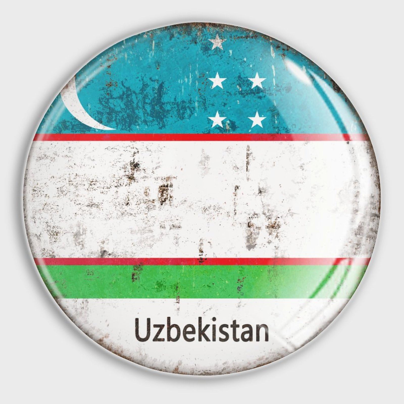 Aimant Ouzbékistan en verre lot de 4 puissants pour frigo et tableau blanc