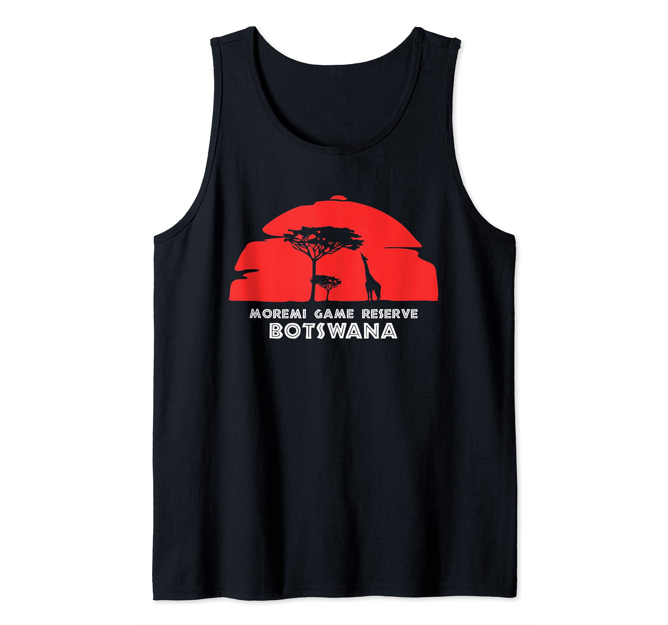 Moremi Game Reserve, Botswana Africa Safari Girrafe Tank Top, Black