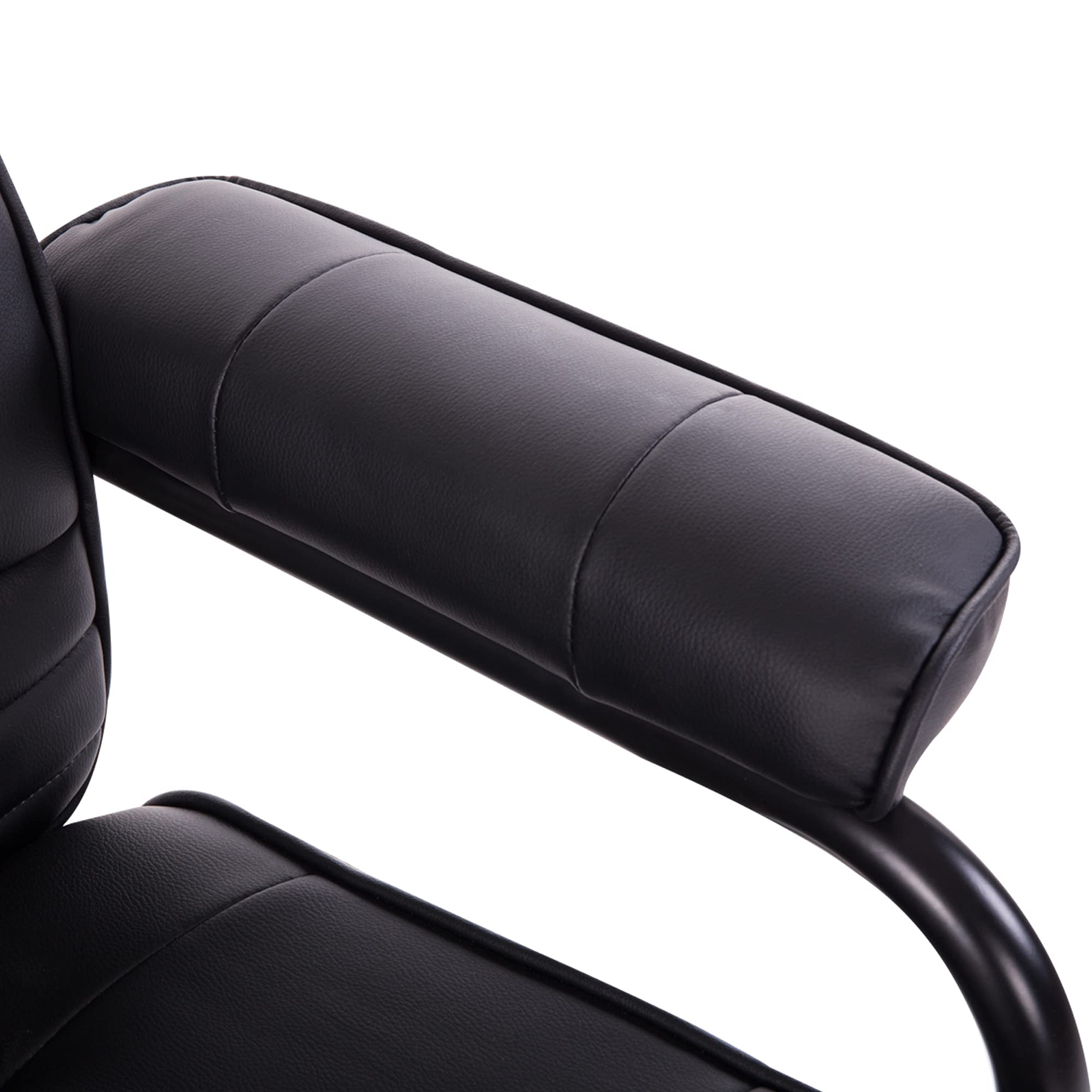 HOMCOM Fauteuil de Massage et Relaxation électrique pivotant inclinable avec Repose-Pied revêtement synthétique Noir