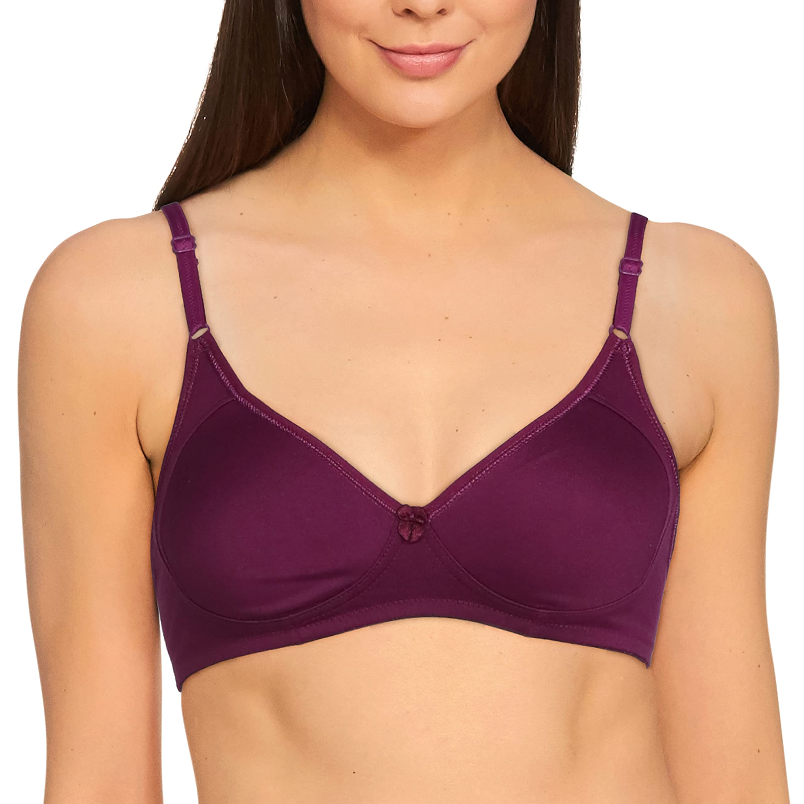 MacrowomanWomen's Cotton Lightly Padded Wire Free Everyday Bra